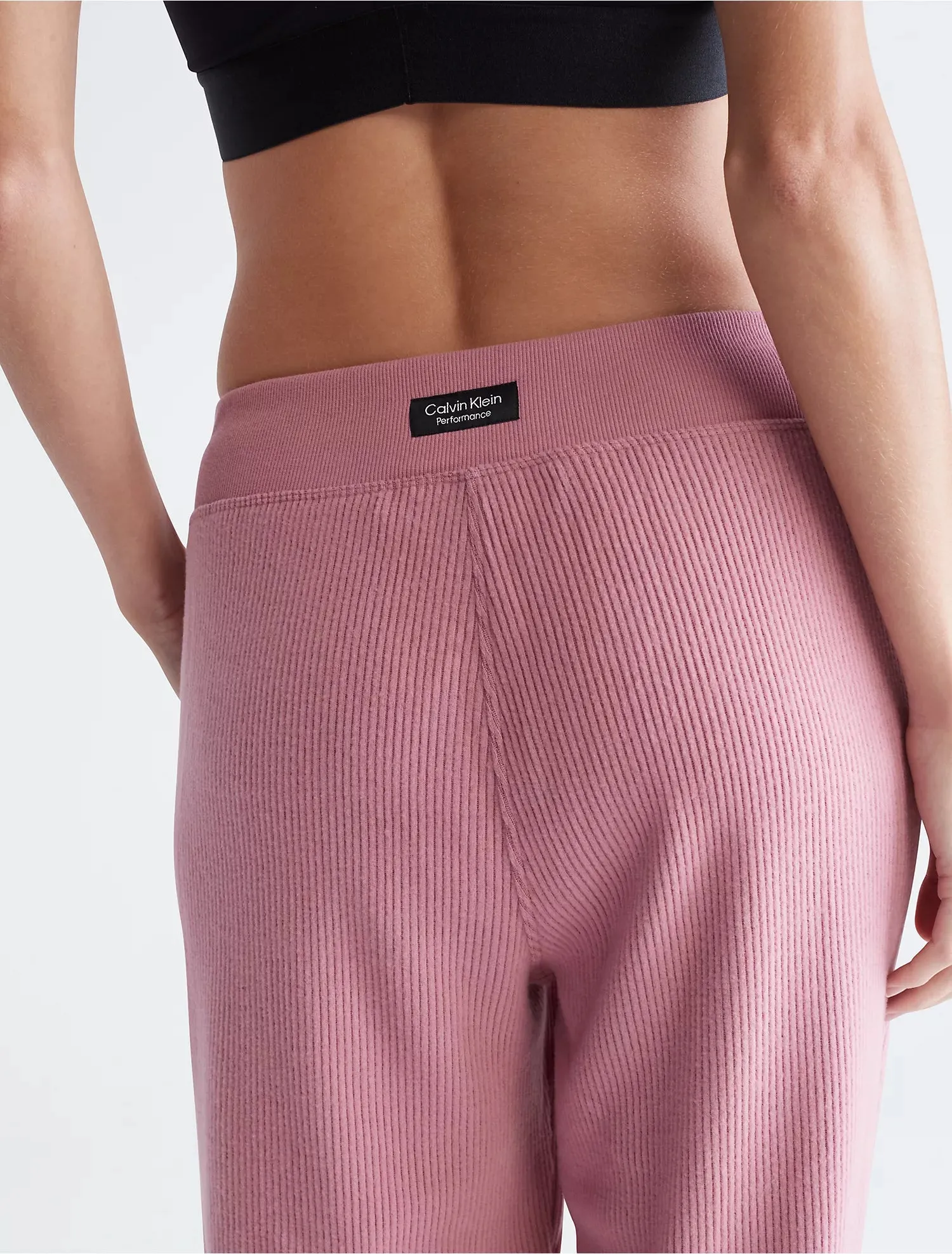 Calvin Klein Performance Ribbed High Waist Pleated Joggers - Women