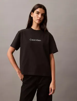 Calvin Klein Standard Logo Boxy Fit Crewneck Tshirt - Women