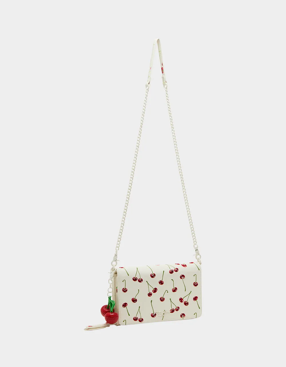 CHERRY ON TOP WALLET ON CHAIN CREAM Betsey Johnson