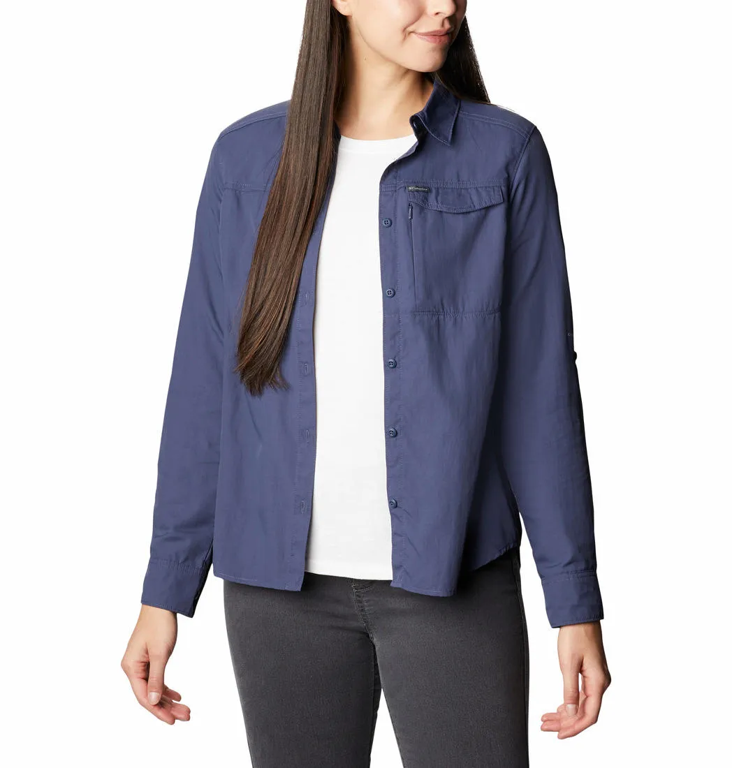 Columbia Women Blue Omni-Wick Silver Ridge 2.0 Long Sleeve Shirt