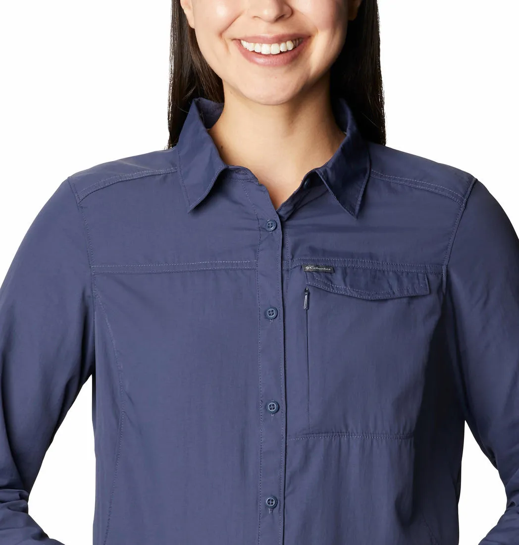Columbia Women Blue Omni-Wick Silver Ridge 2.0 Long Sleeve Shirt
