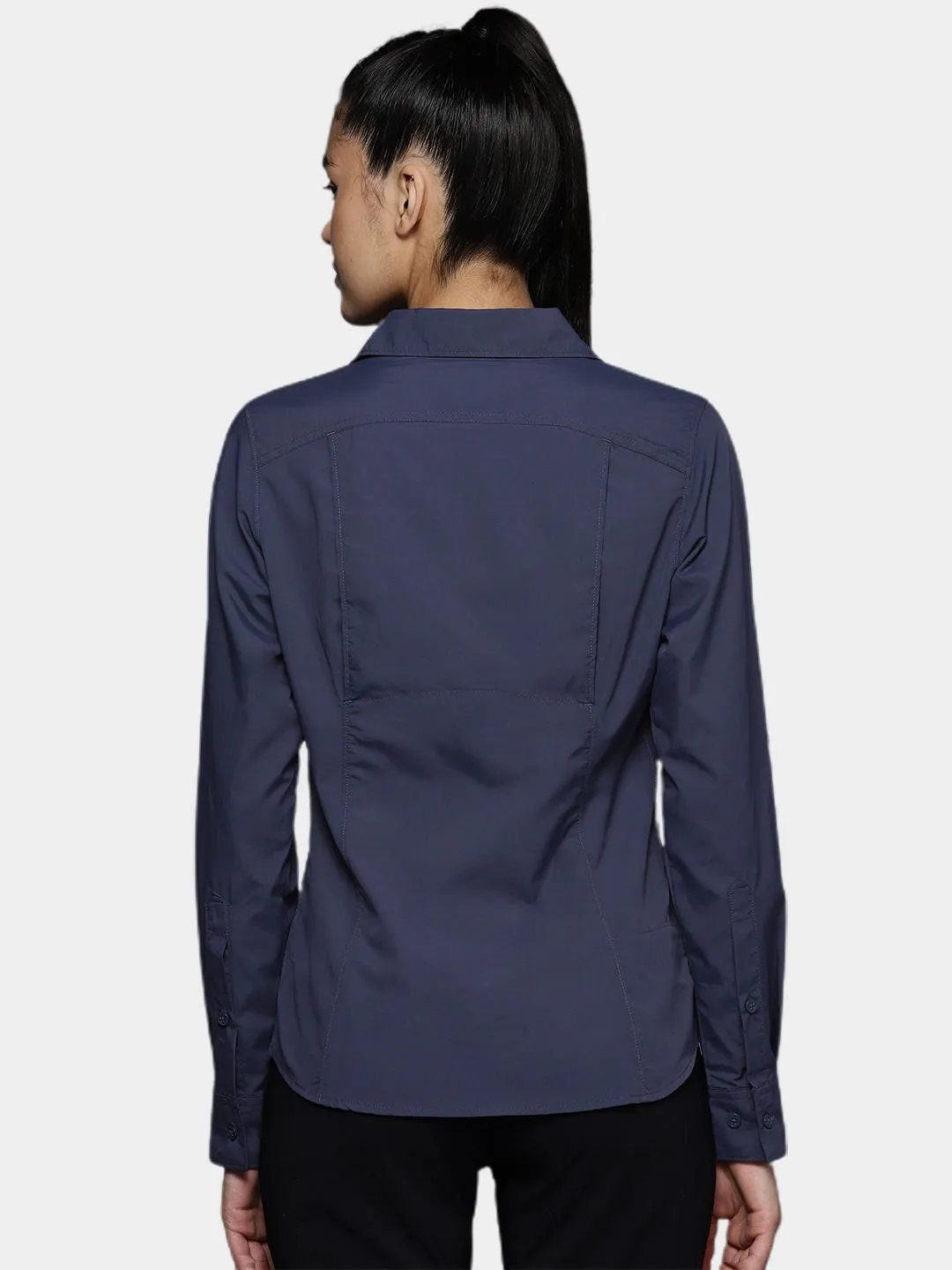 Columbia Women Blue Omni-Wick Silver Ridge 2.0 Long Sleeve Shirt