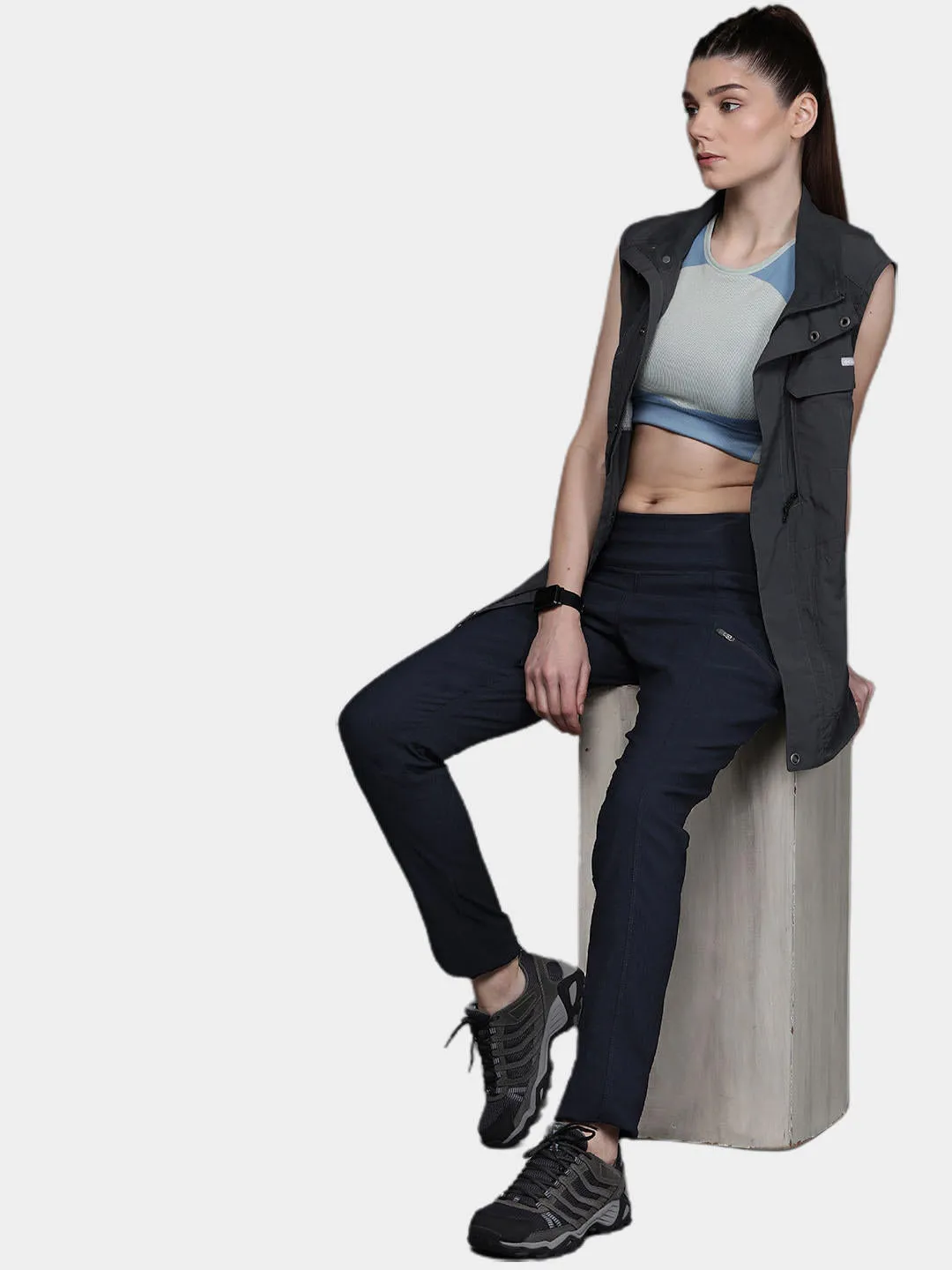 Columbia Women Navy Blue Omni-Shield Back Beauty Highrise Warm Pant