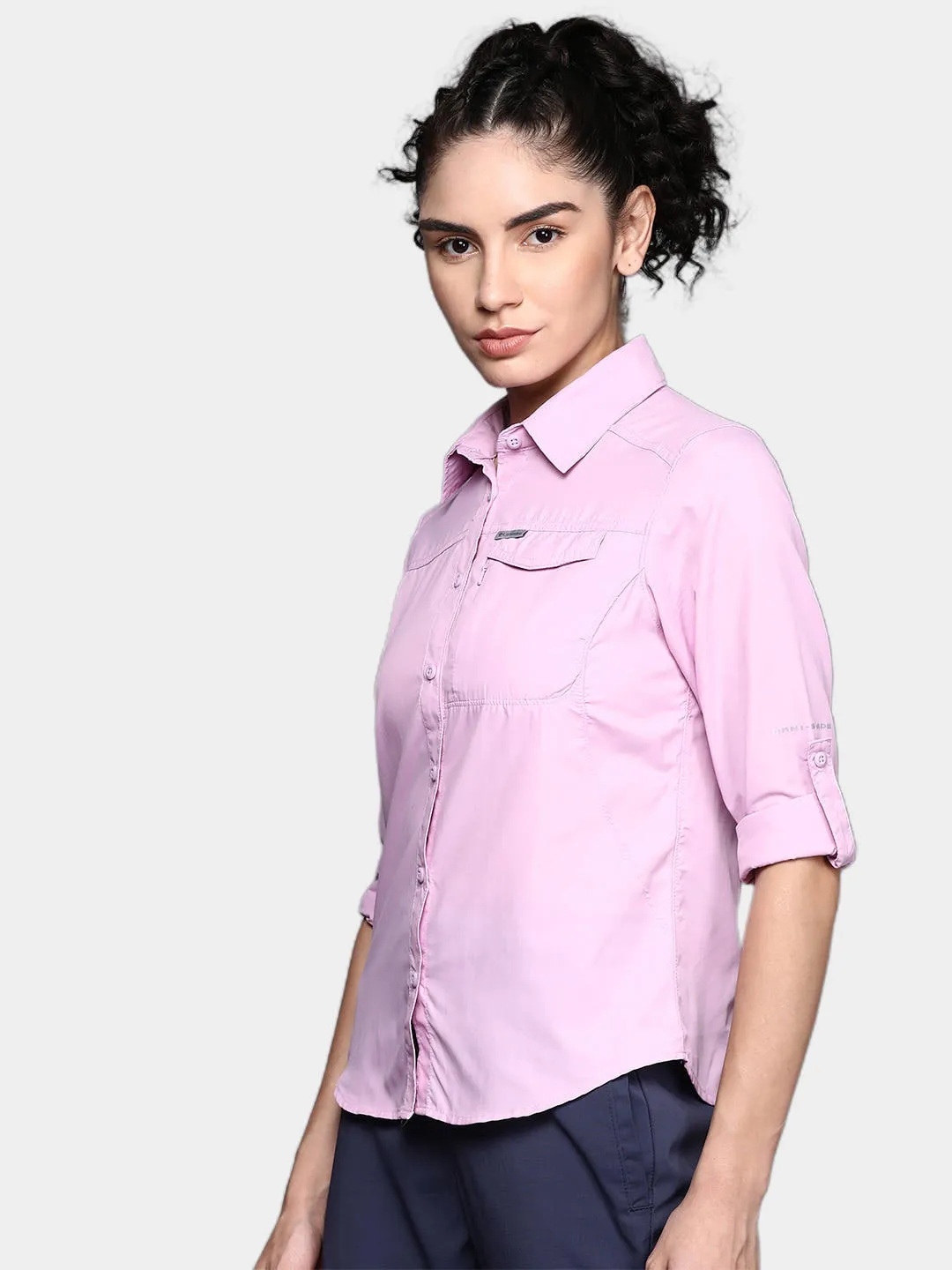 Columbia Women Purple Omni-Wick Silver Ridge 2.0 Long Sleeve Shirt