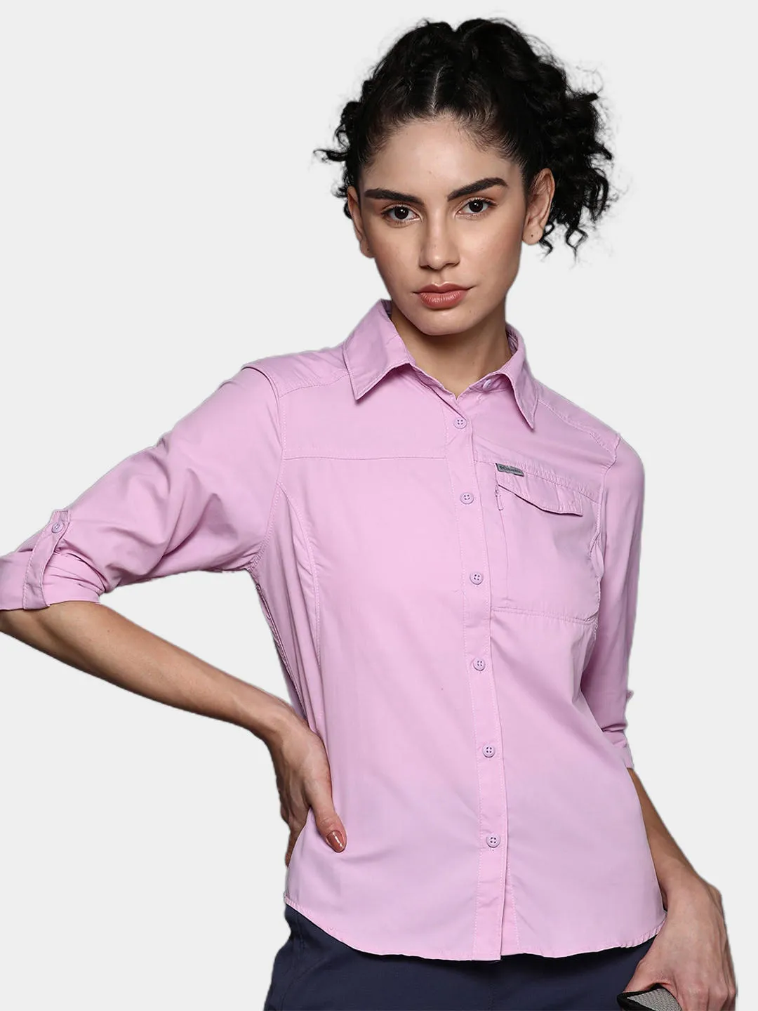 Columbia Women Purple Omni-Wick Silver Ridge 2.0 Long Sleeve Shirt
