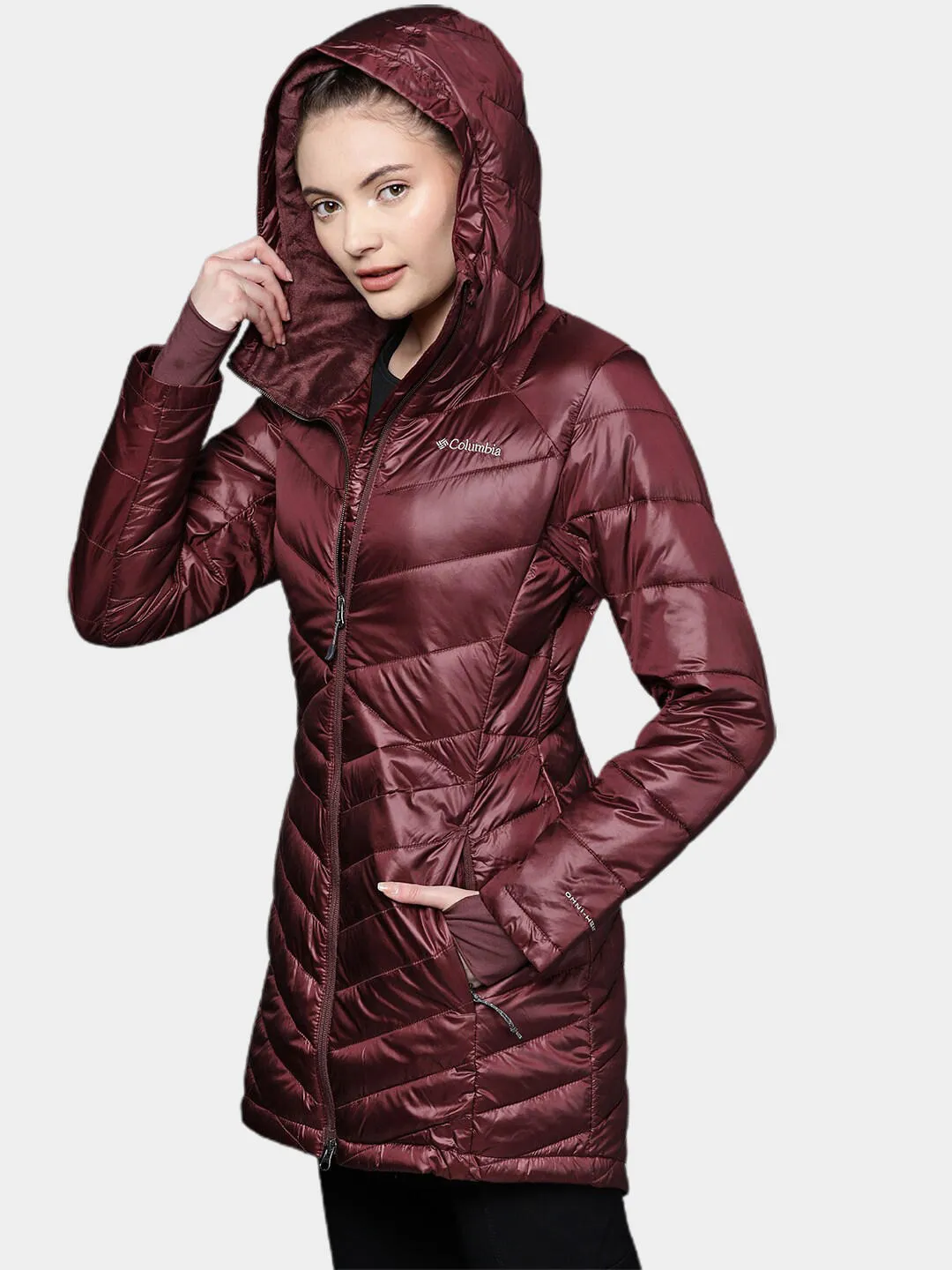 Columbia Women Red Omni-Heat Infinity Joy Peak Mid Jacket