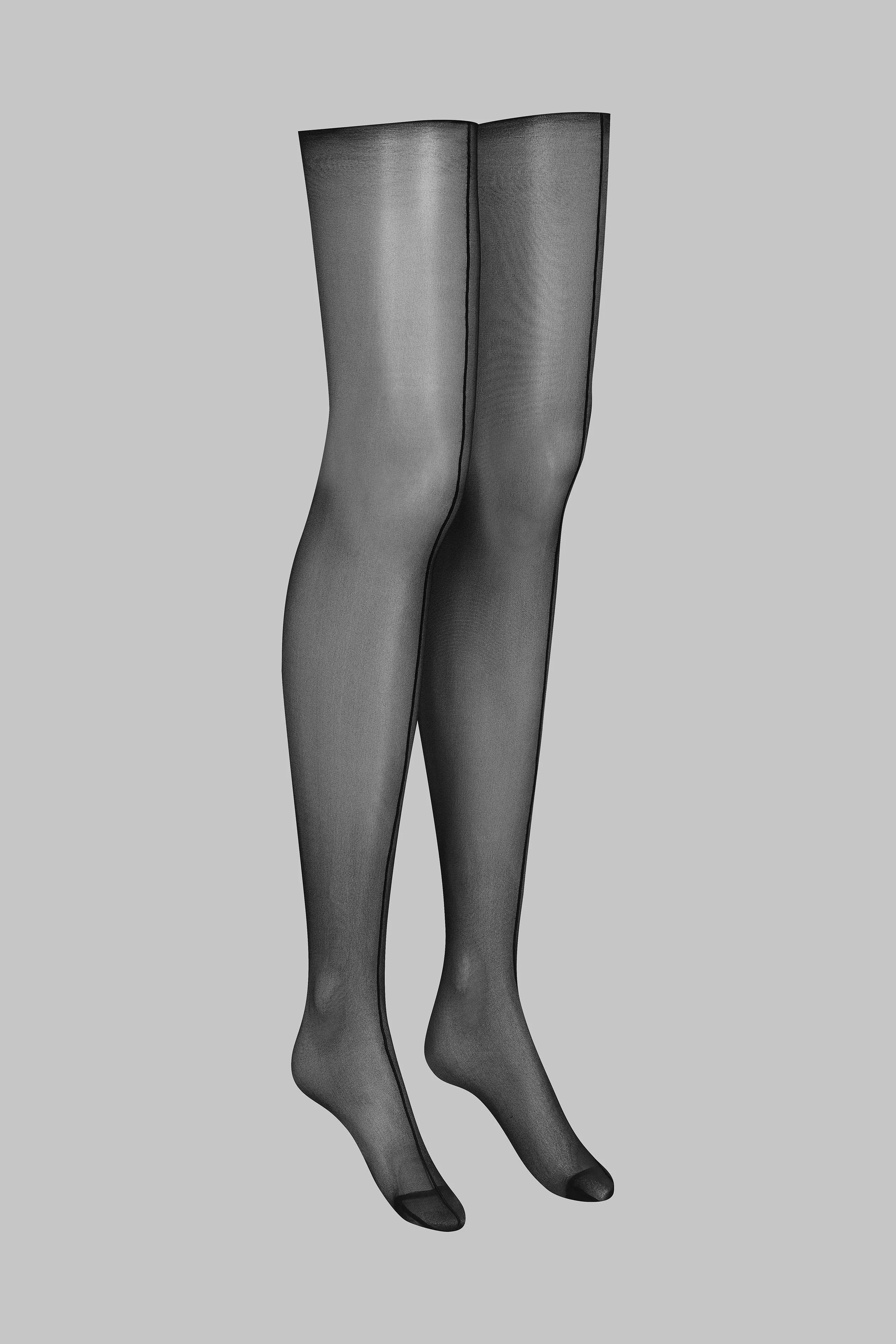 Cut and curled double seamed stockings - 20D - Les Coquetteries Maison Close