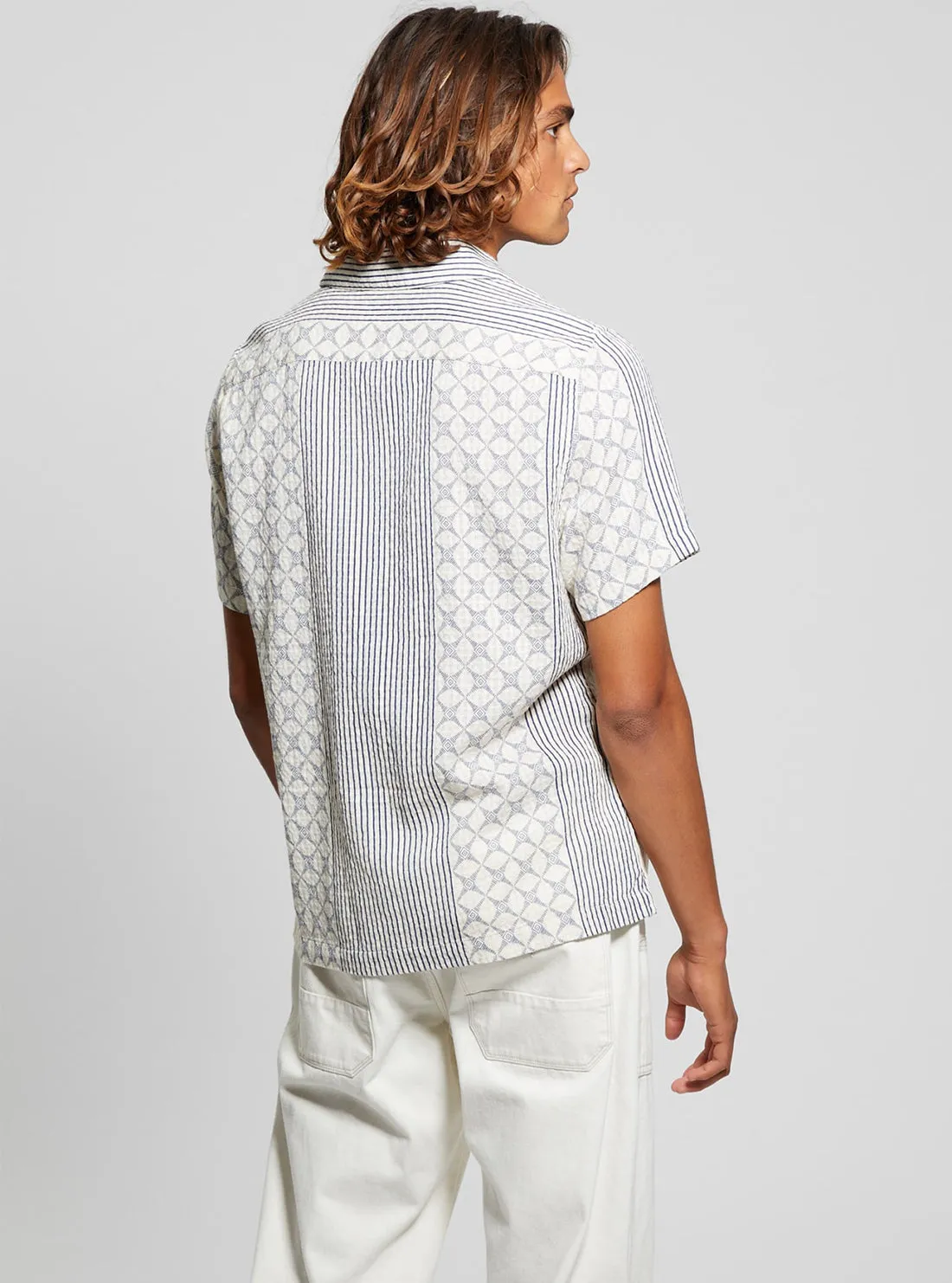 Dreamy Moon Print Meyer Short Sleeve Shirt Guess