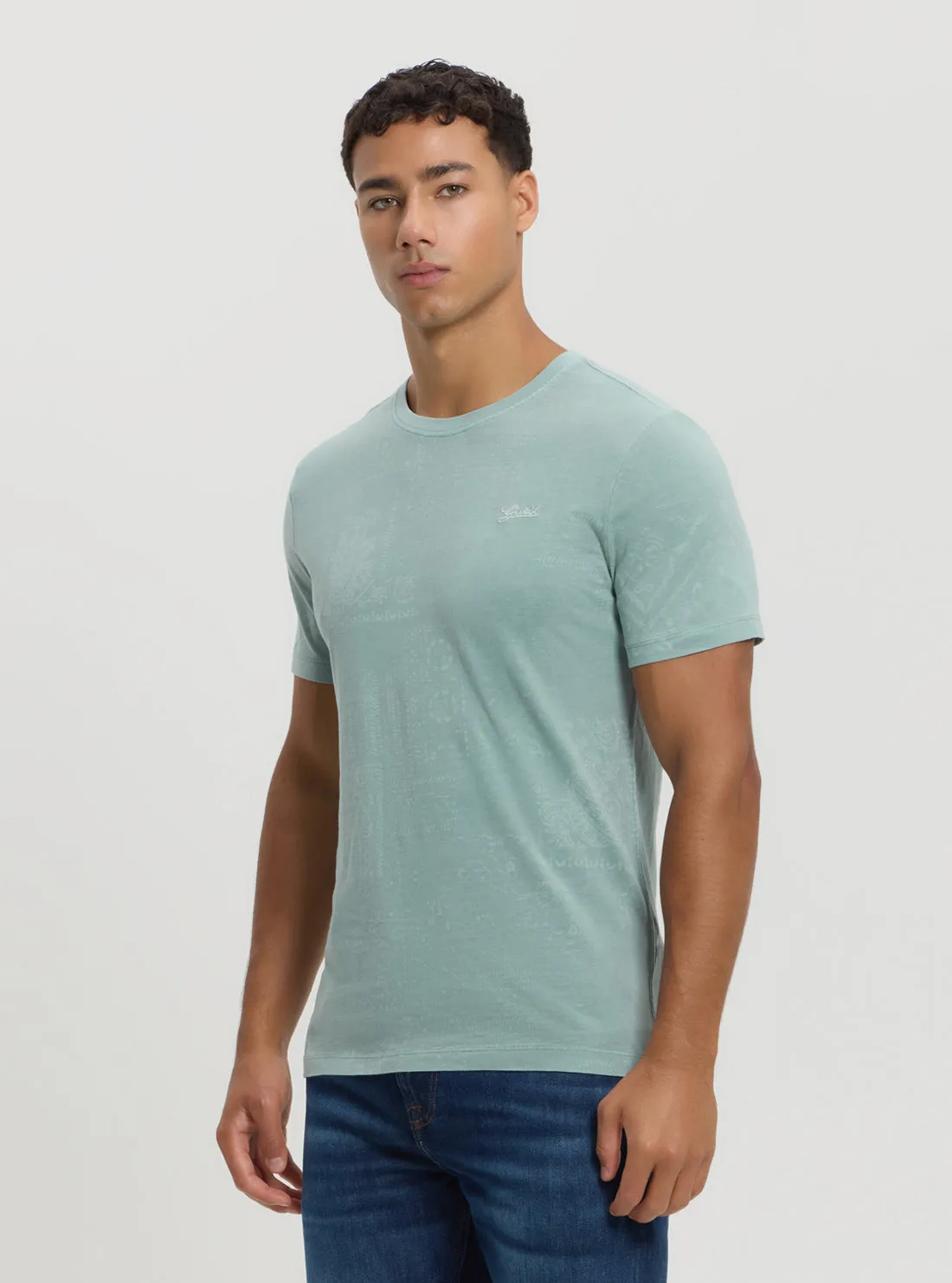 Eco Blue Lasered T-Shirt Guess