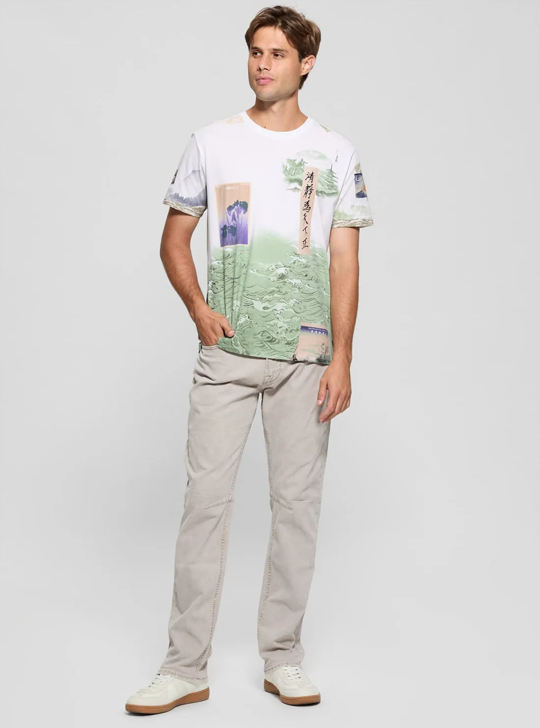 Eco White Pacific Daydream T-Shirt Guess