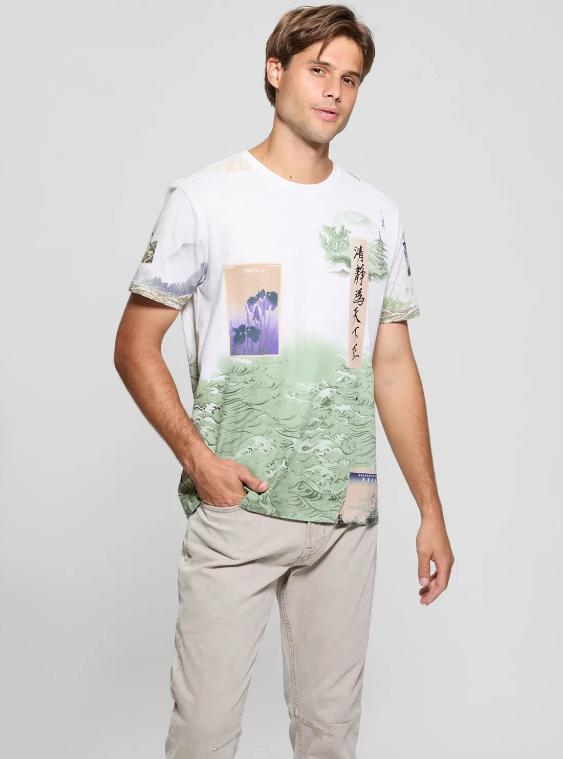Eco White Pacific Daydream T-Shirt Guess