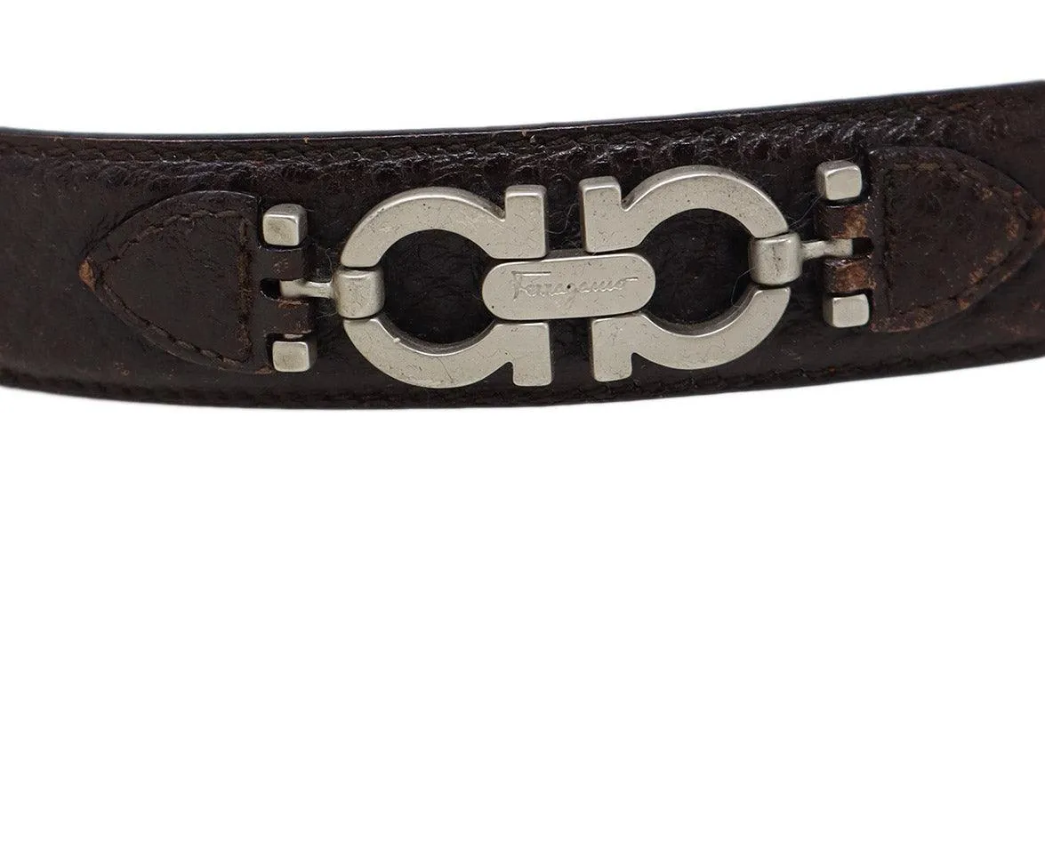 Ferragamo Brown Leather Belt