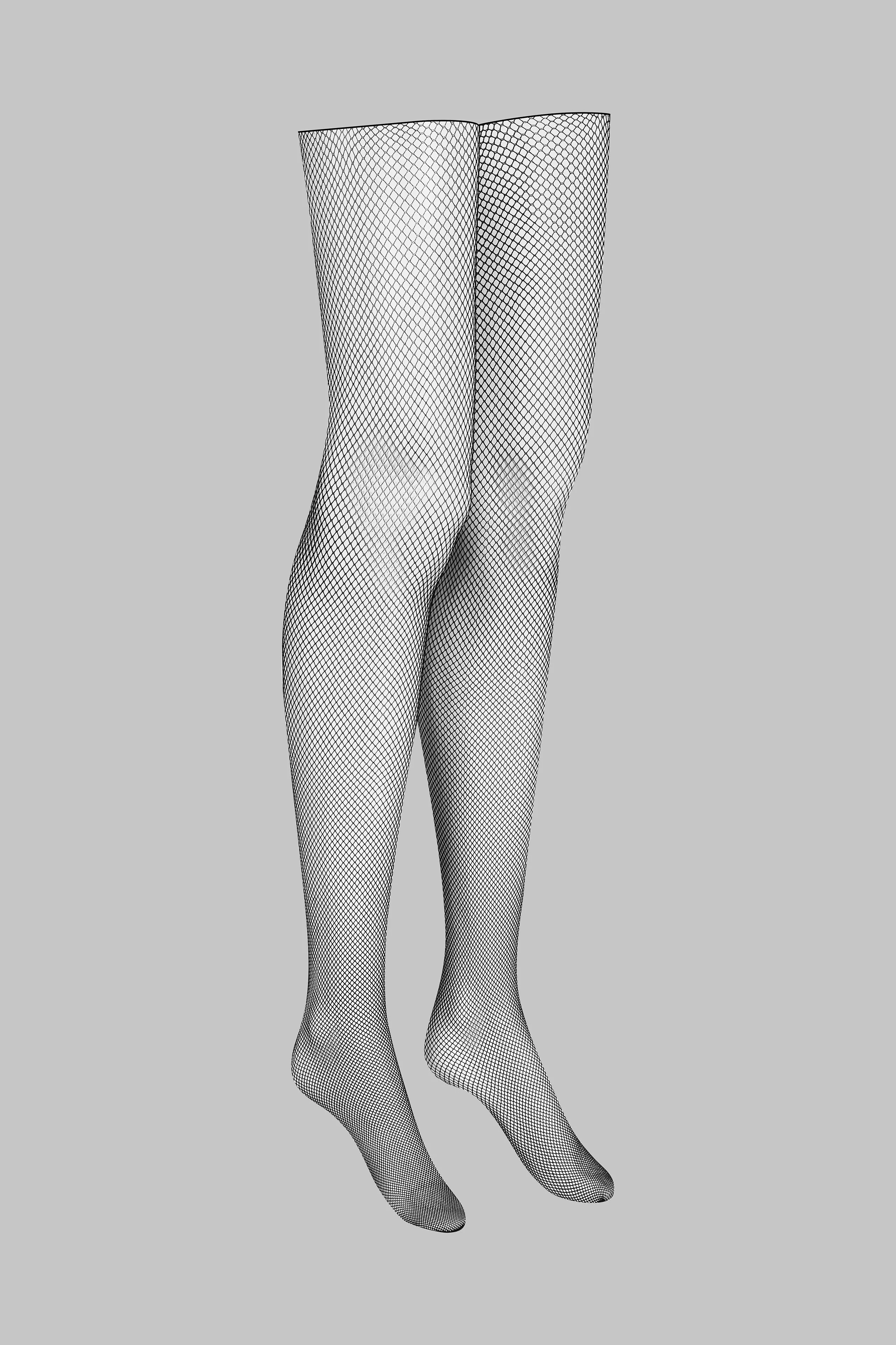 Fishnet cut and curled stockings - Les Coquetteries Maison Close