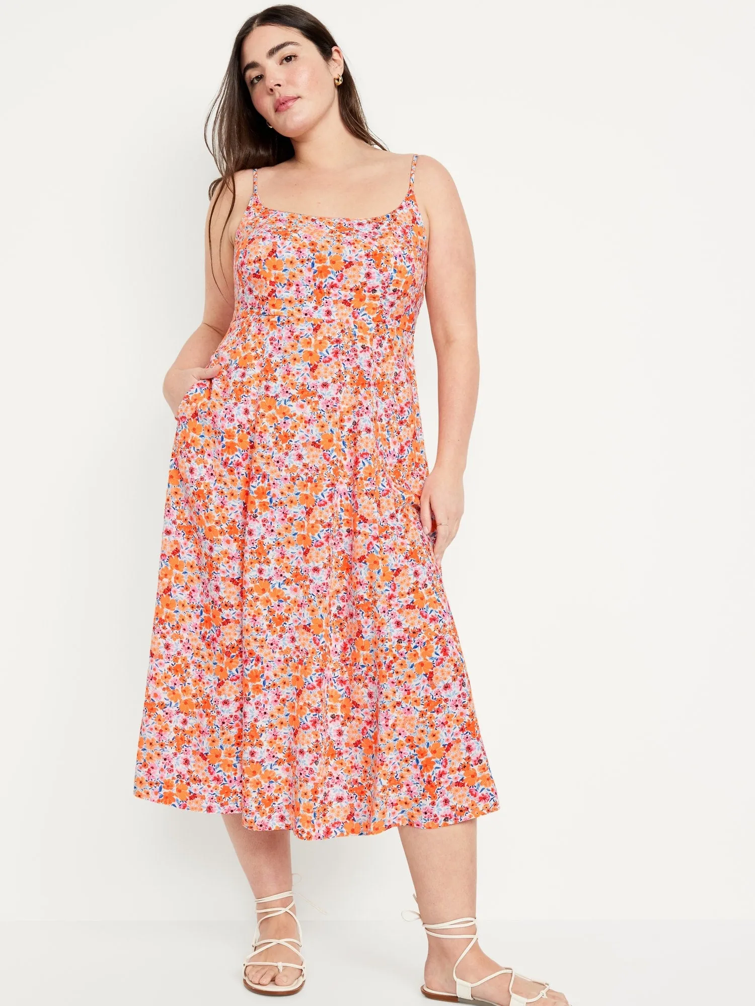 Fit & Flare Cami Midi Dress for Women
