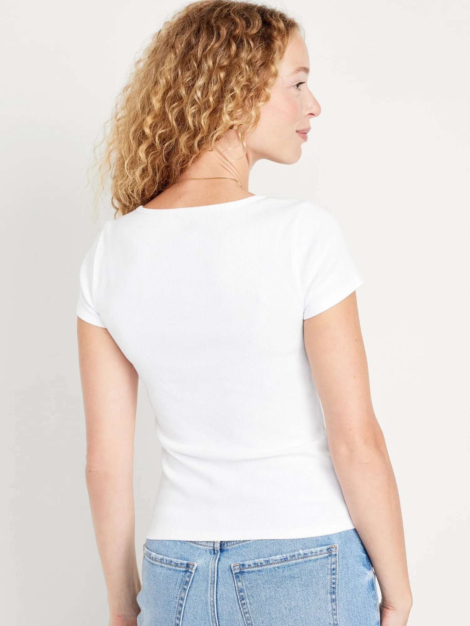 Fitted Rib-Knit T-Shirt for Women