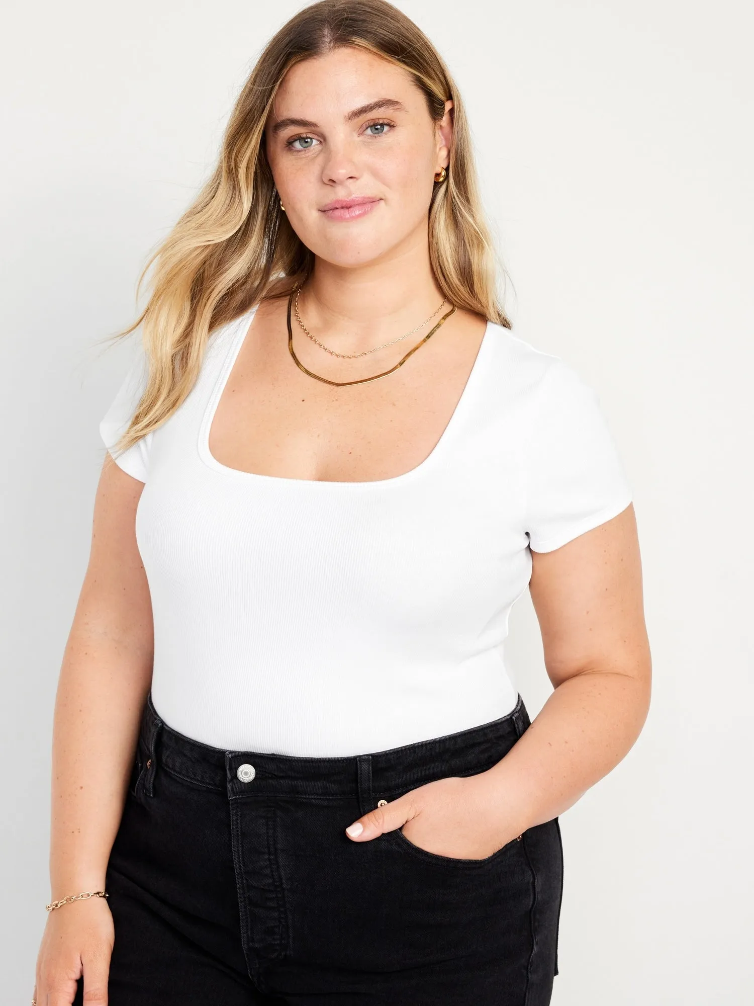 Fitted Rib-Knit T-Shirt for Women