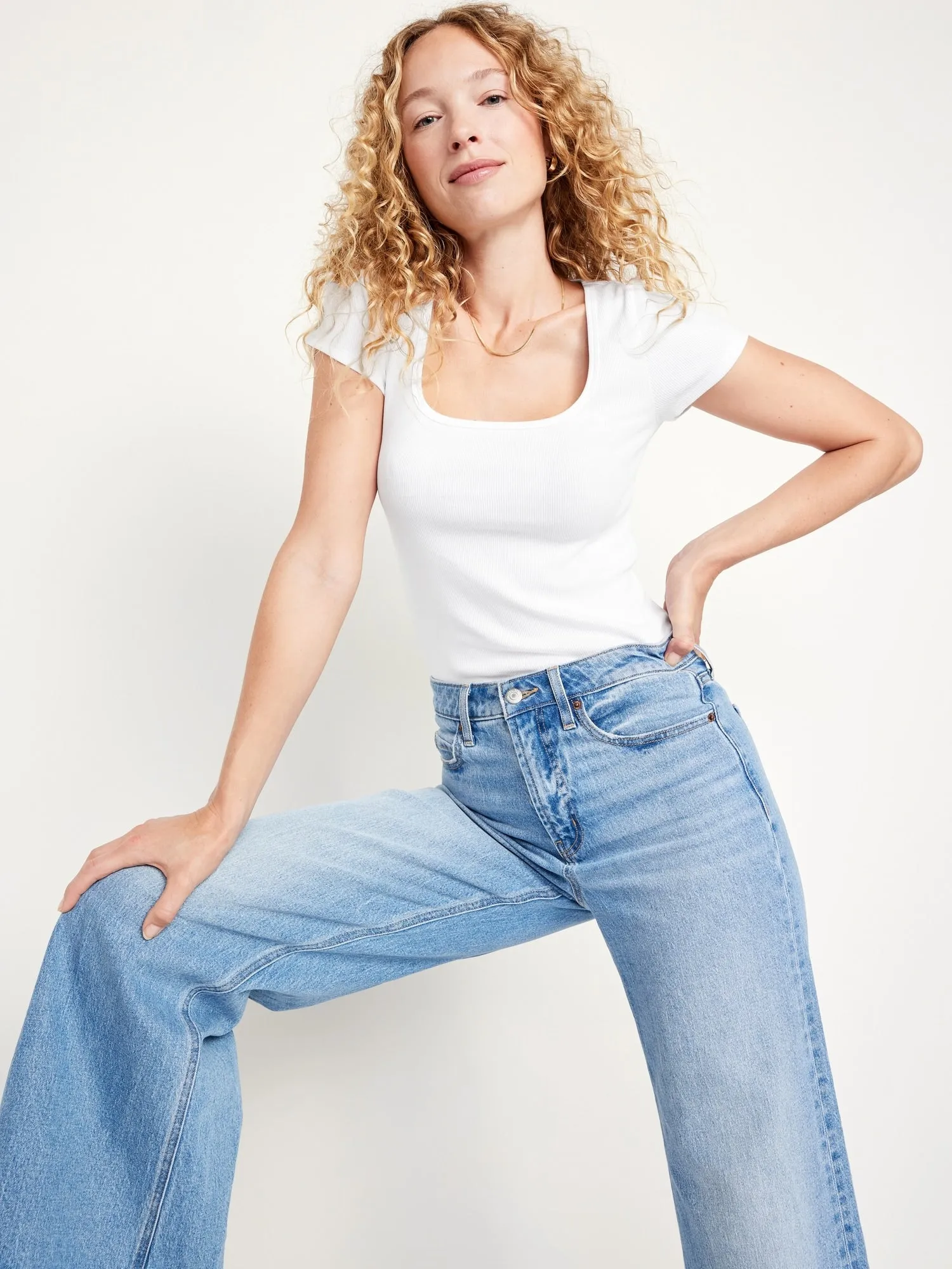 Fitted Rib-Knit T-Shirt for Women