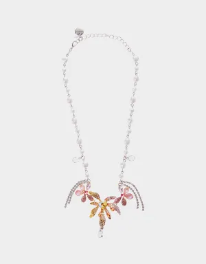 GARDEN GLAM IRIS FRONTAL NECKLACE PEARL Betsey Johnson