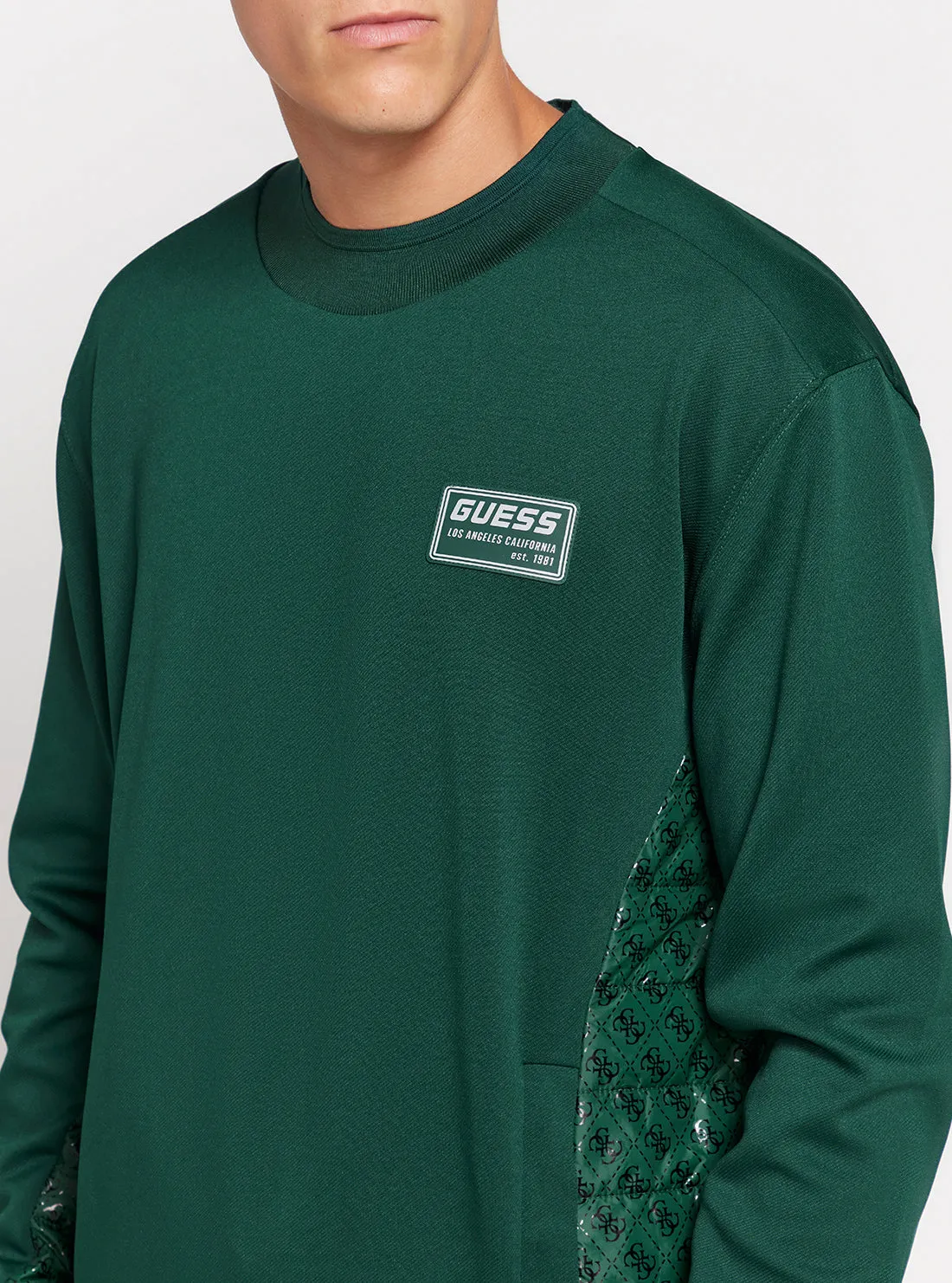 Green Gaston Crew Neck Jumper Guess