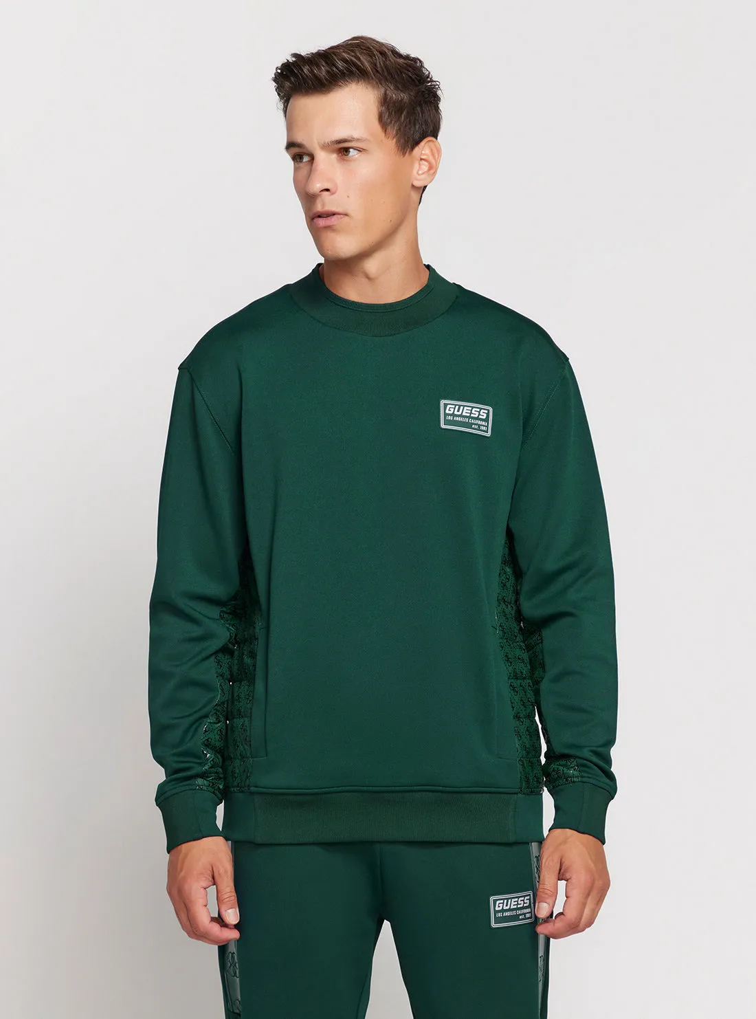 Green Gaston Crew Neck Jumper Guess