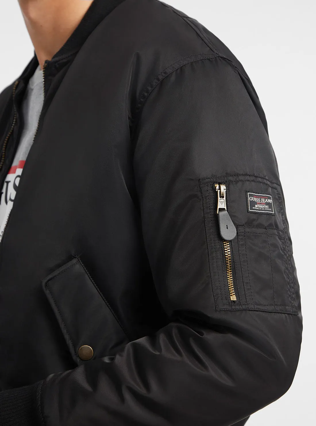 Guess Jeans Black Bomber Jacket Guess