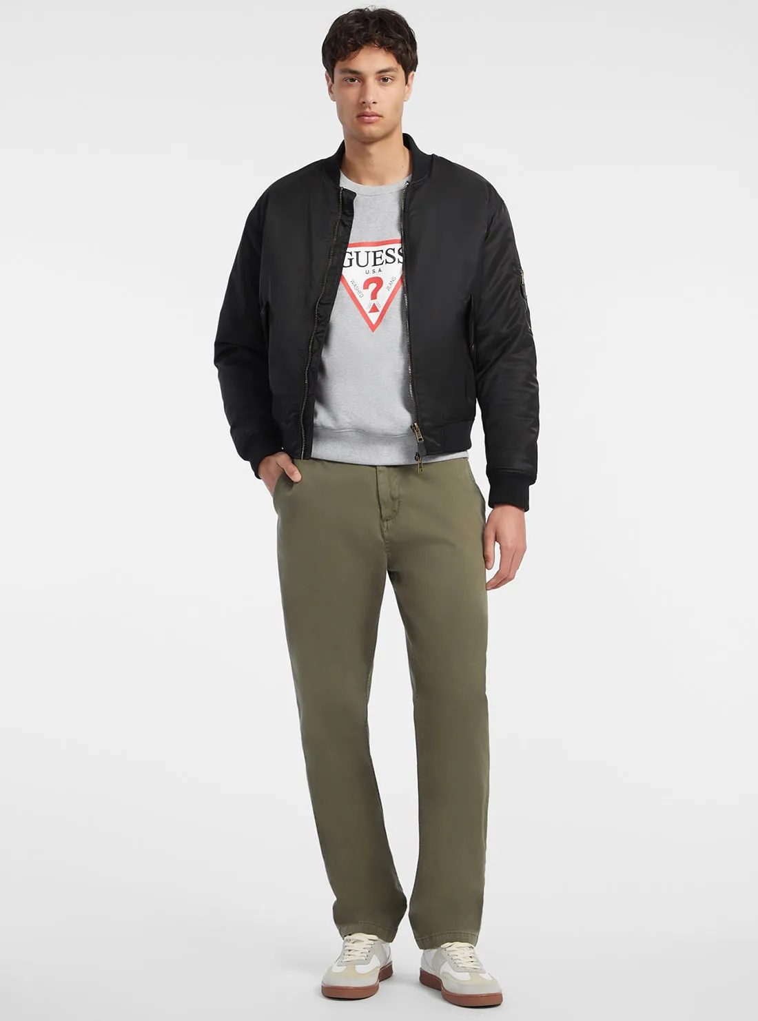 Guess Jeans Black Bomber Jacket Guess
