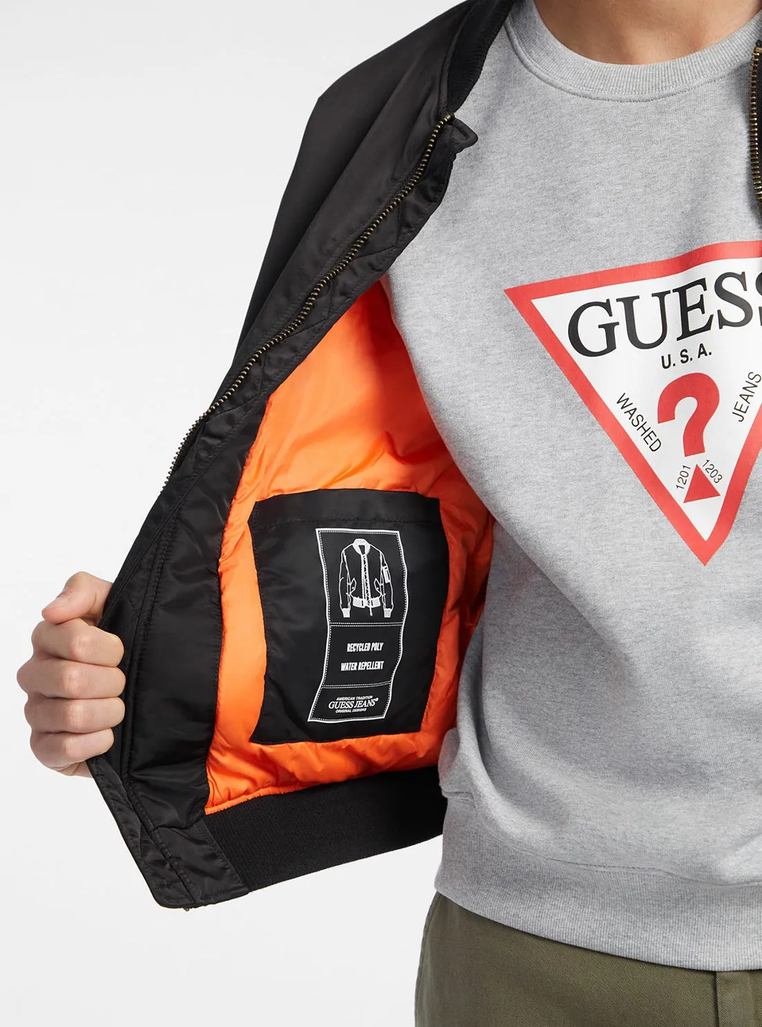 Guess Jeans Black Bomber Jacket Guess