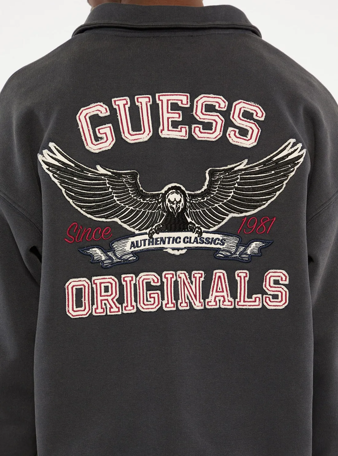 Guess Originals Grey Zip Pullover Guess