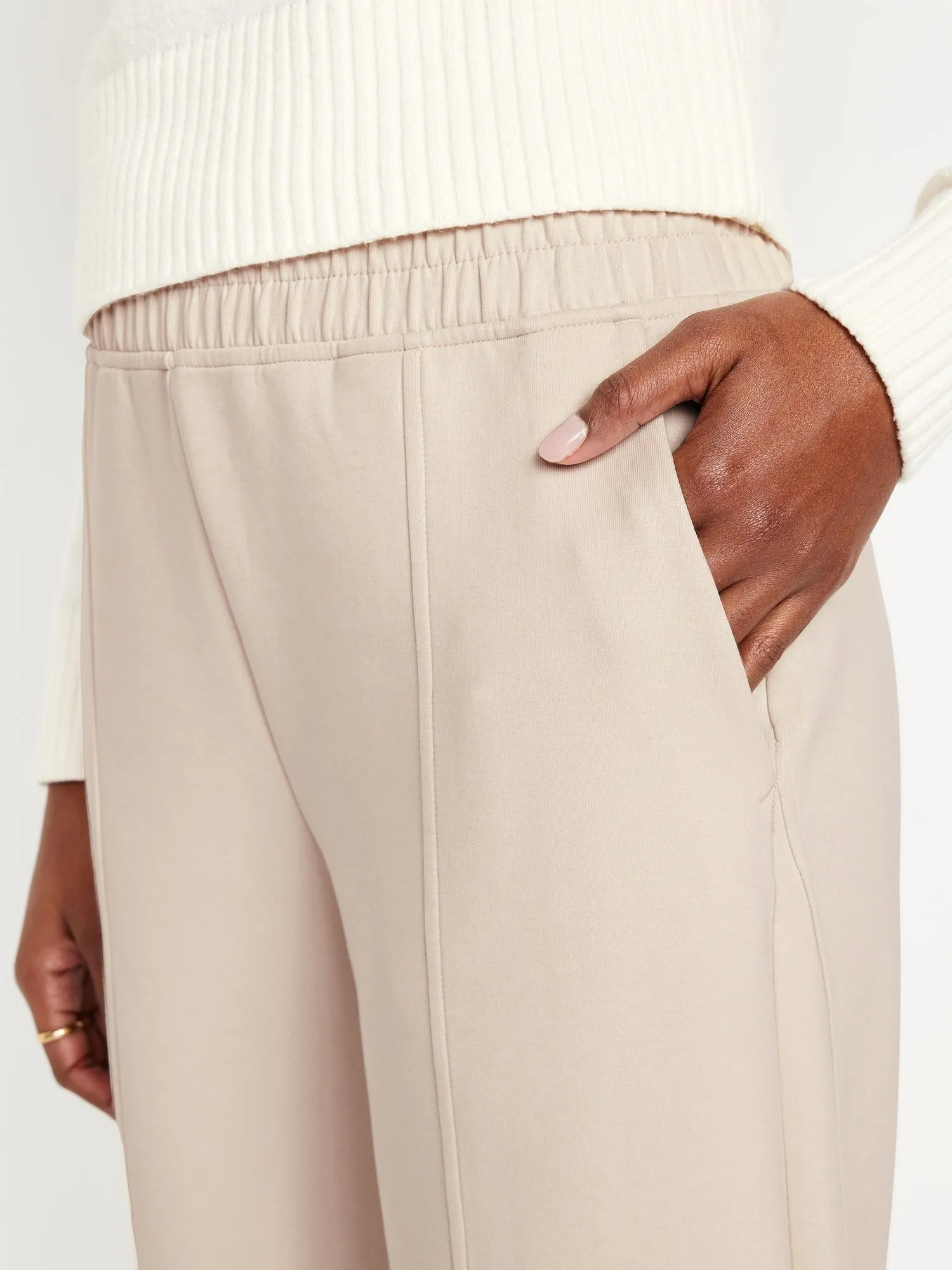 High-Waisted Dynamic Fleece Barrel-Leg Sweatpants for Women