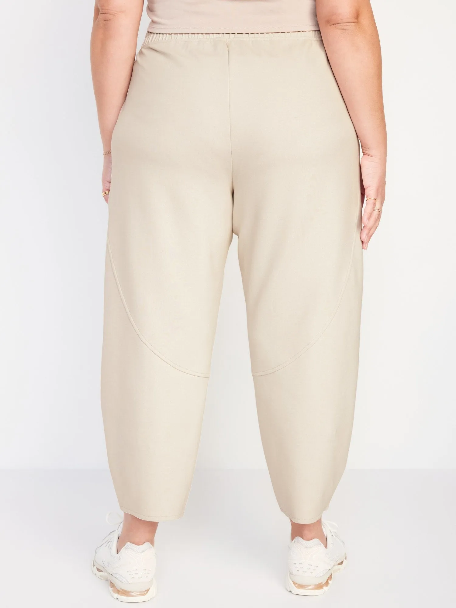 High-Waisted Dynamic Fleece Barrel-Leg Sweatpants for Women