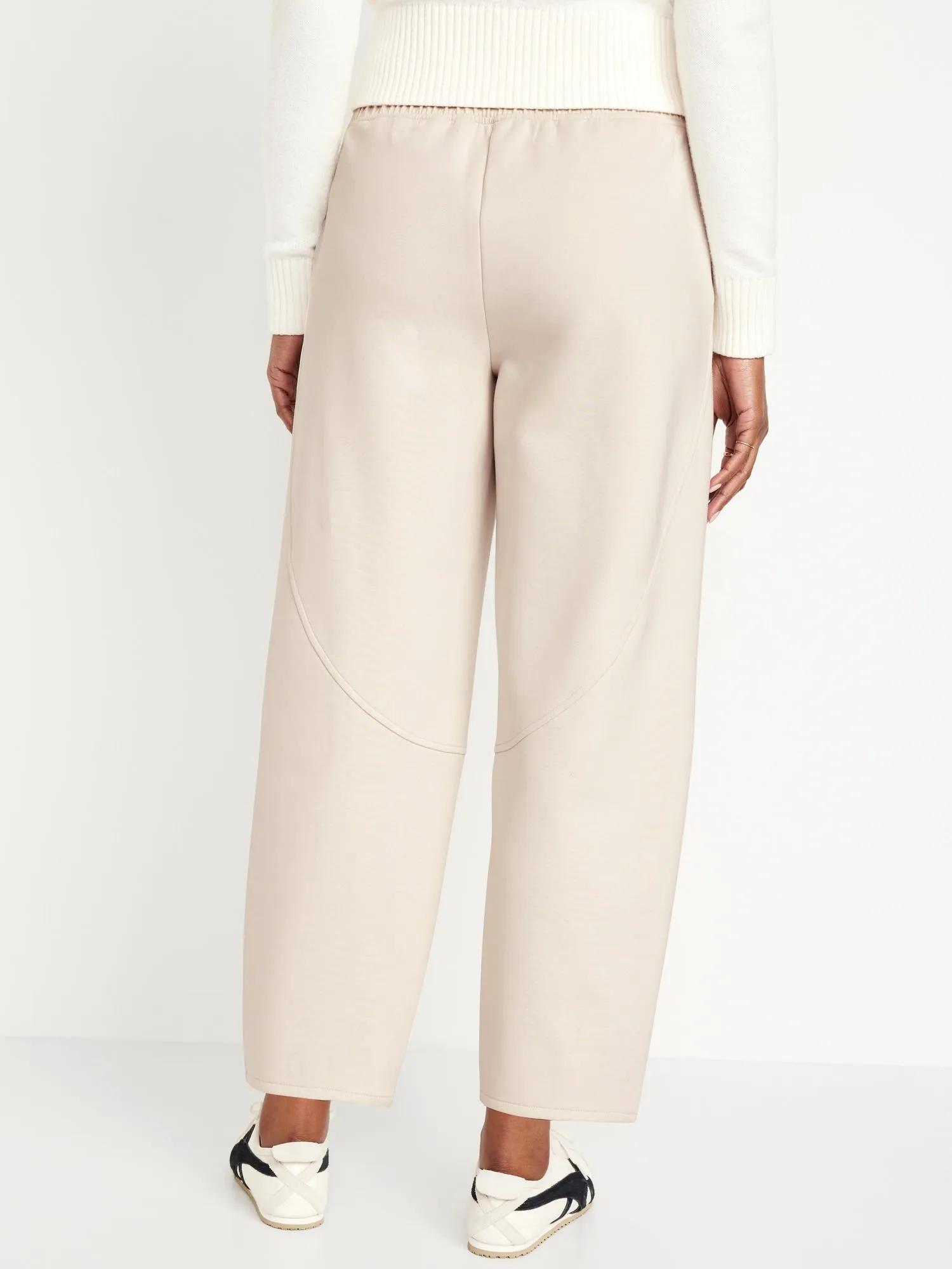 High-Waisted Dynamic Fleece Barrel-Leg Sweatpants for Women