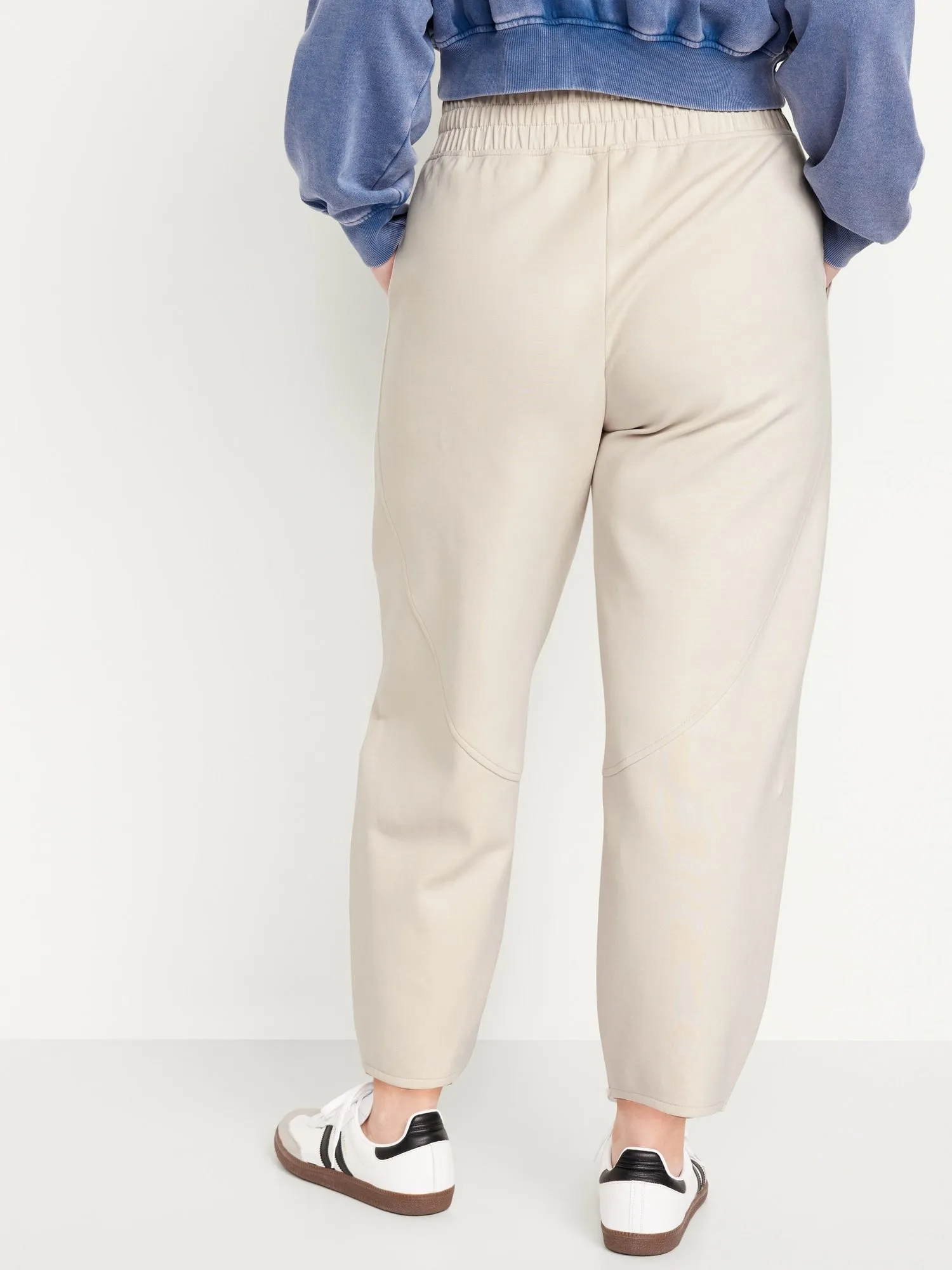 High-Waisted Dynamic Fleece Barrel-Leg Sweatpants for Women
