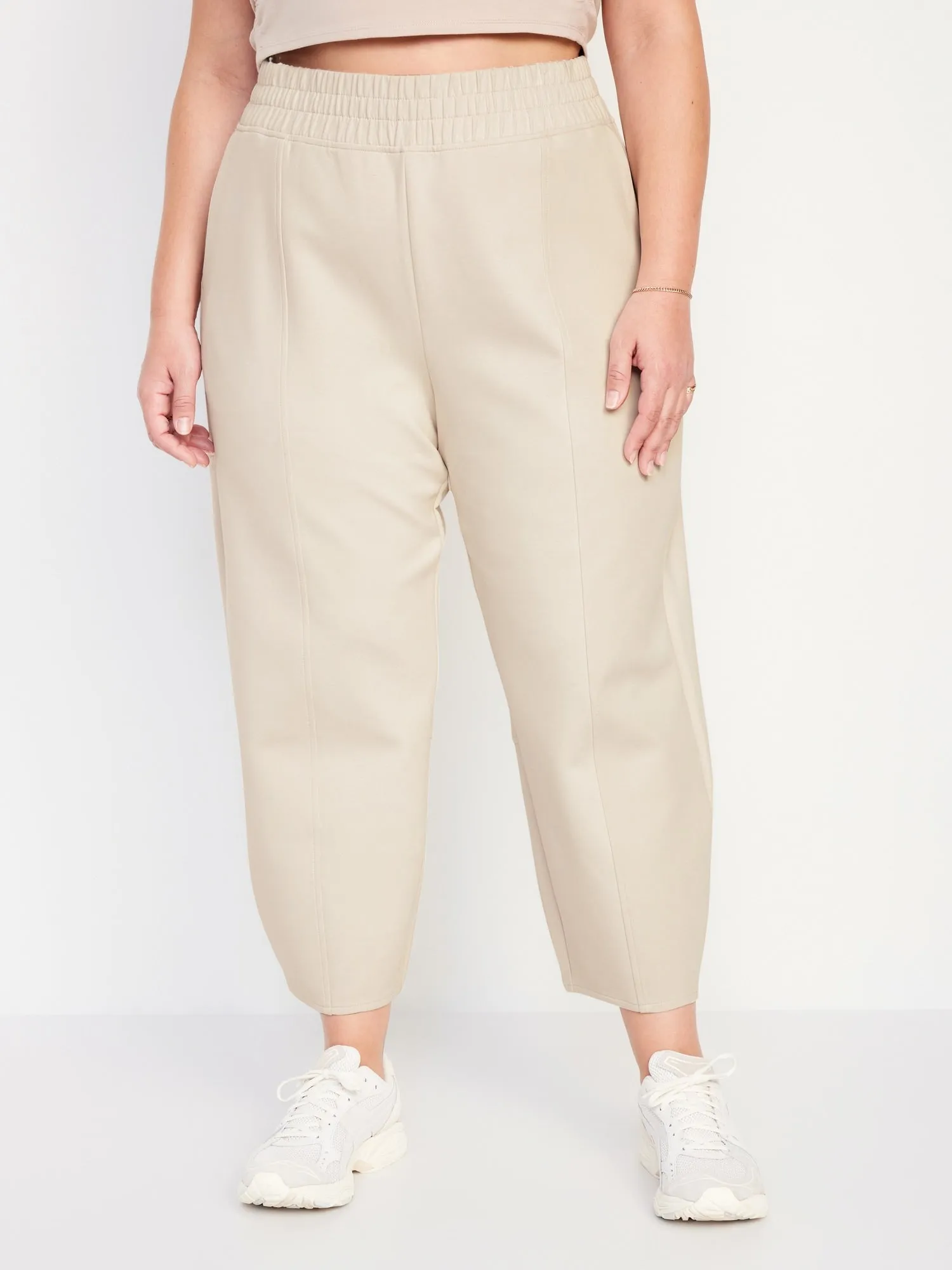 High-Waisted Dynamic Fleece Barrel-Leg Sweatpants for Women