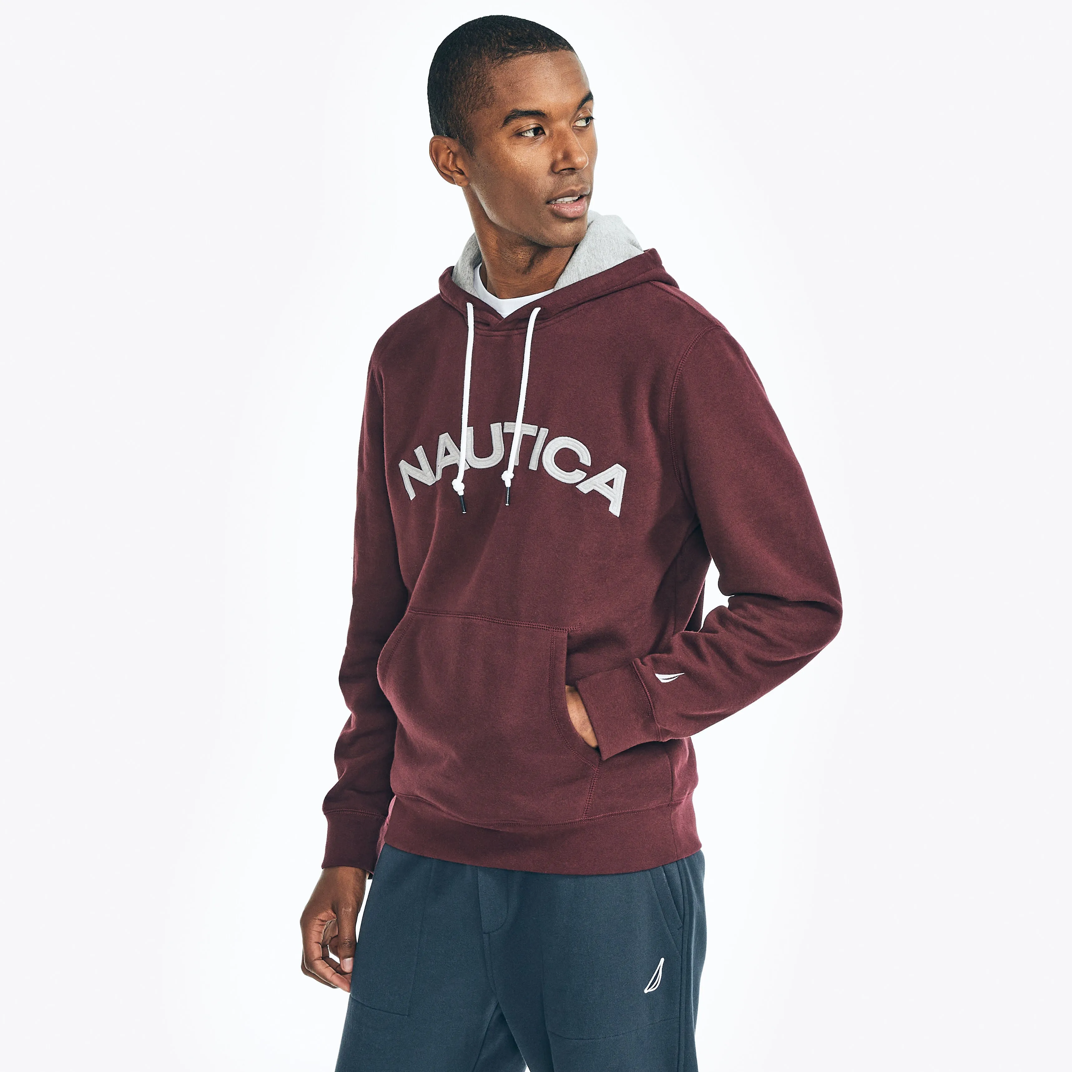 Nautica Mens Logo Pullover Hoodie