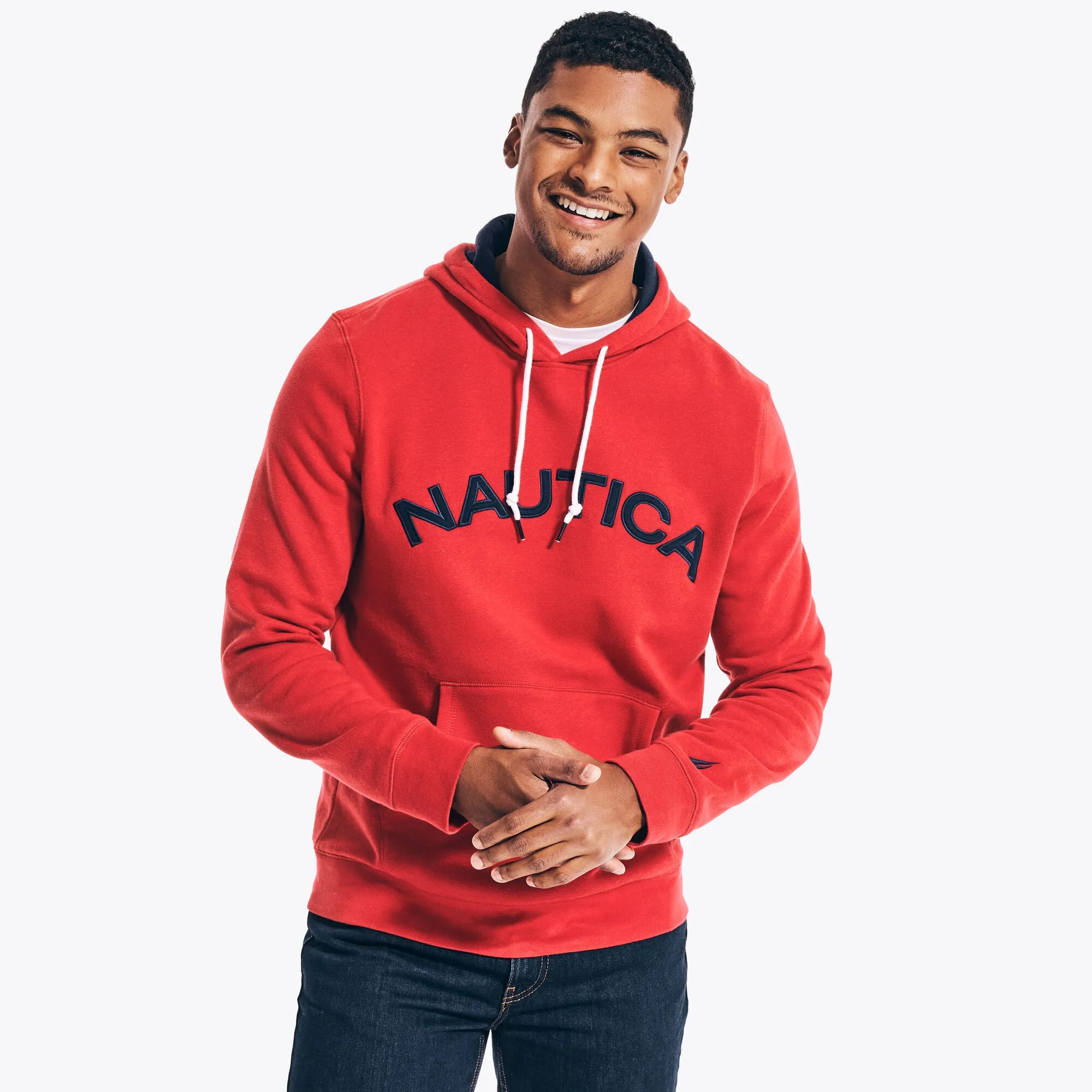 Nautica Mens Logo Pullover Hoodie