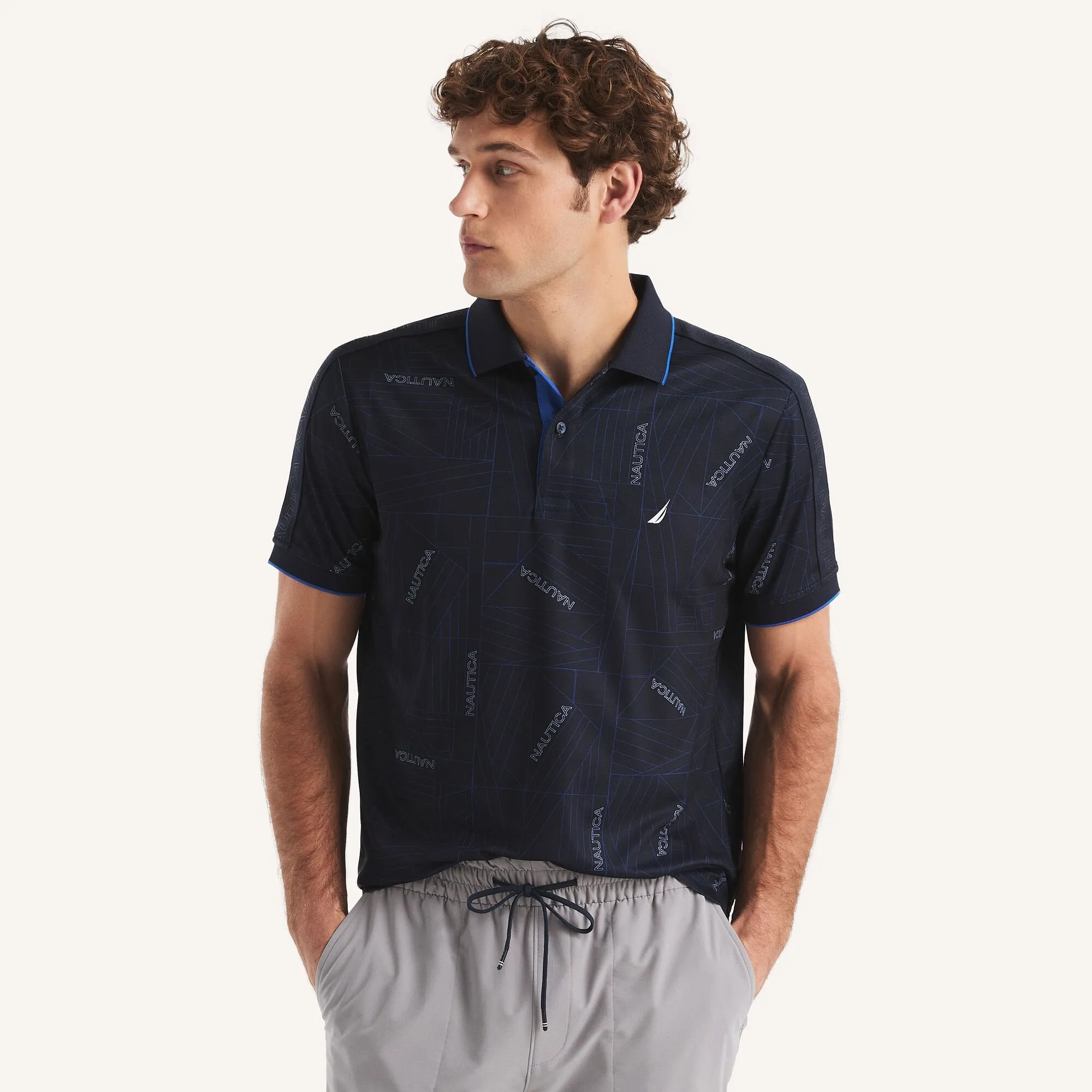 Nautica Mens Navtech Classic Fit Polo