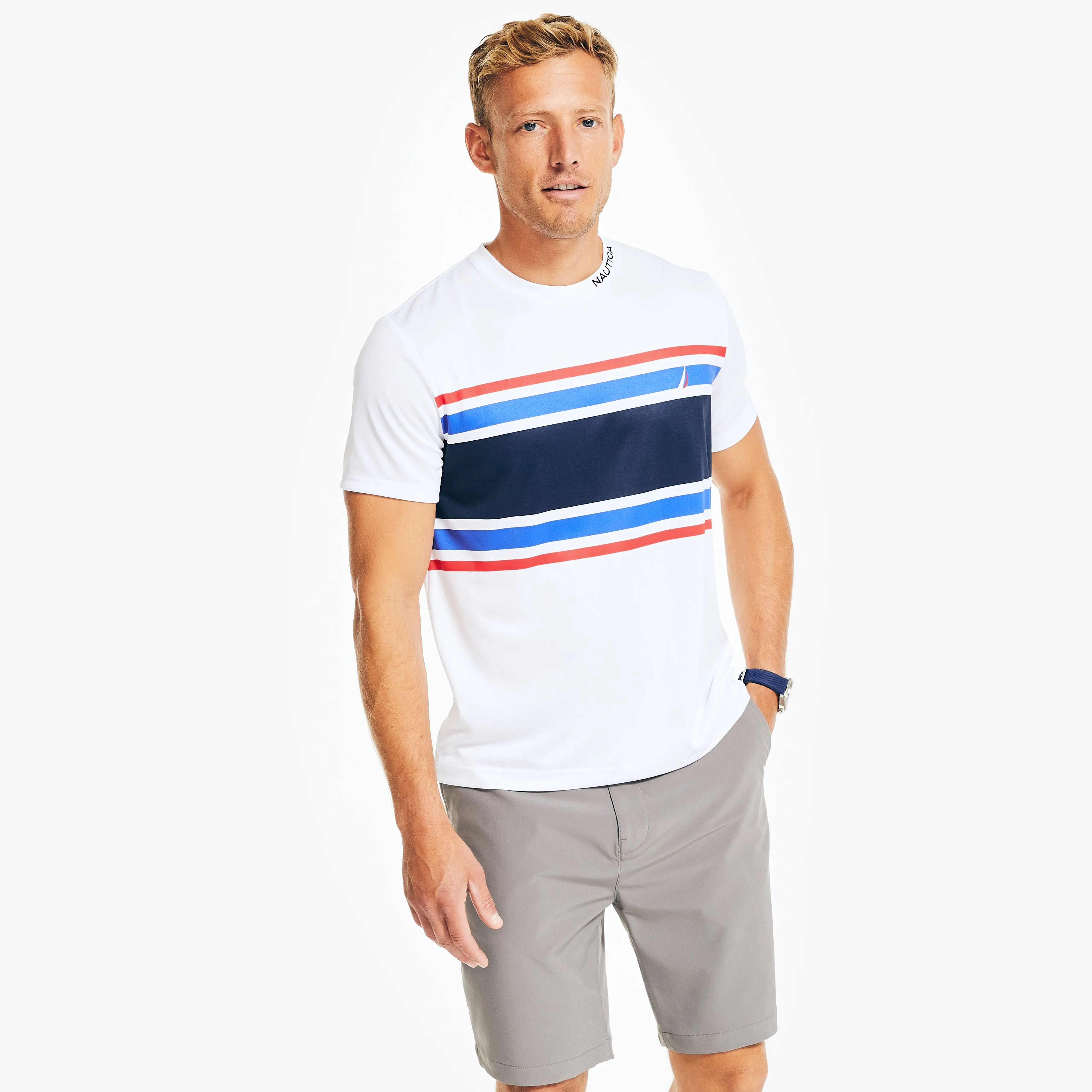 Nautica Mens Navtech Colorblock T-Shirt