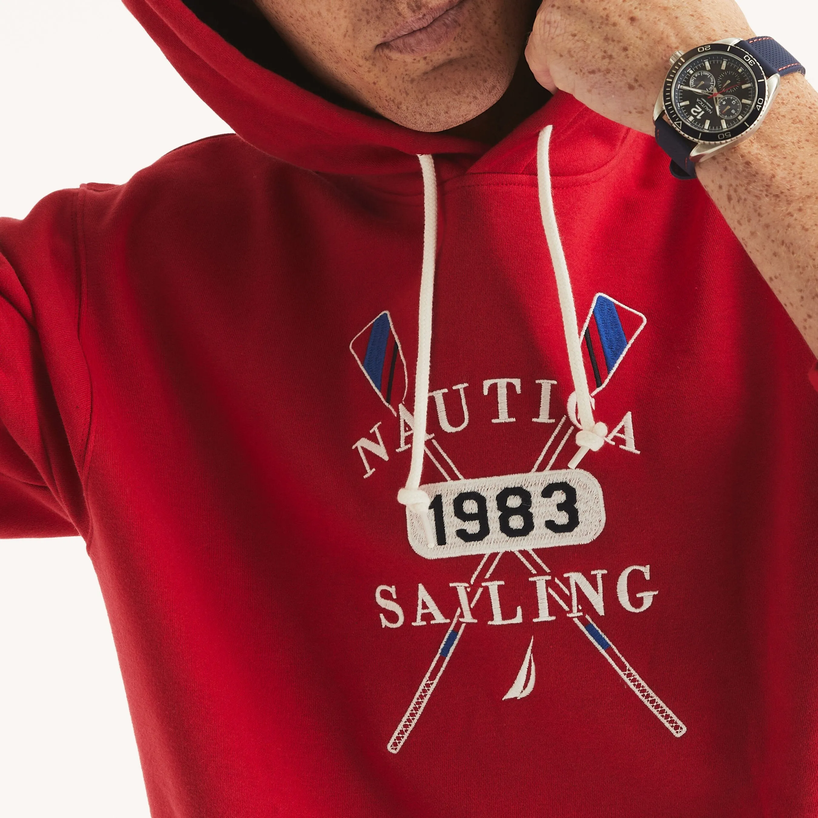 Nautica Mens Pullover Logo Hoodie