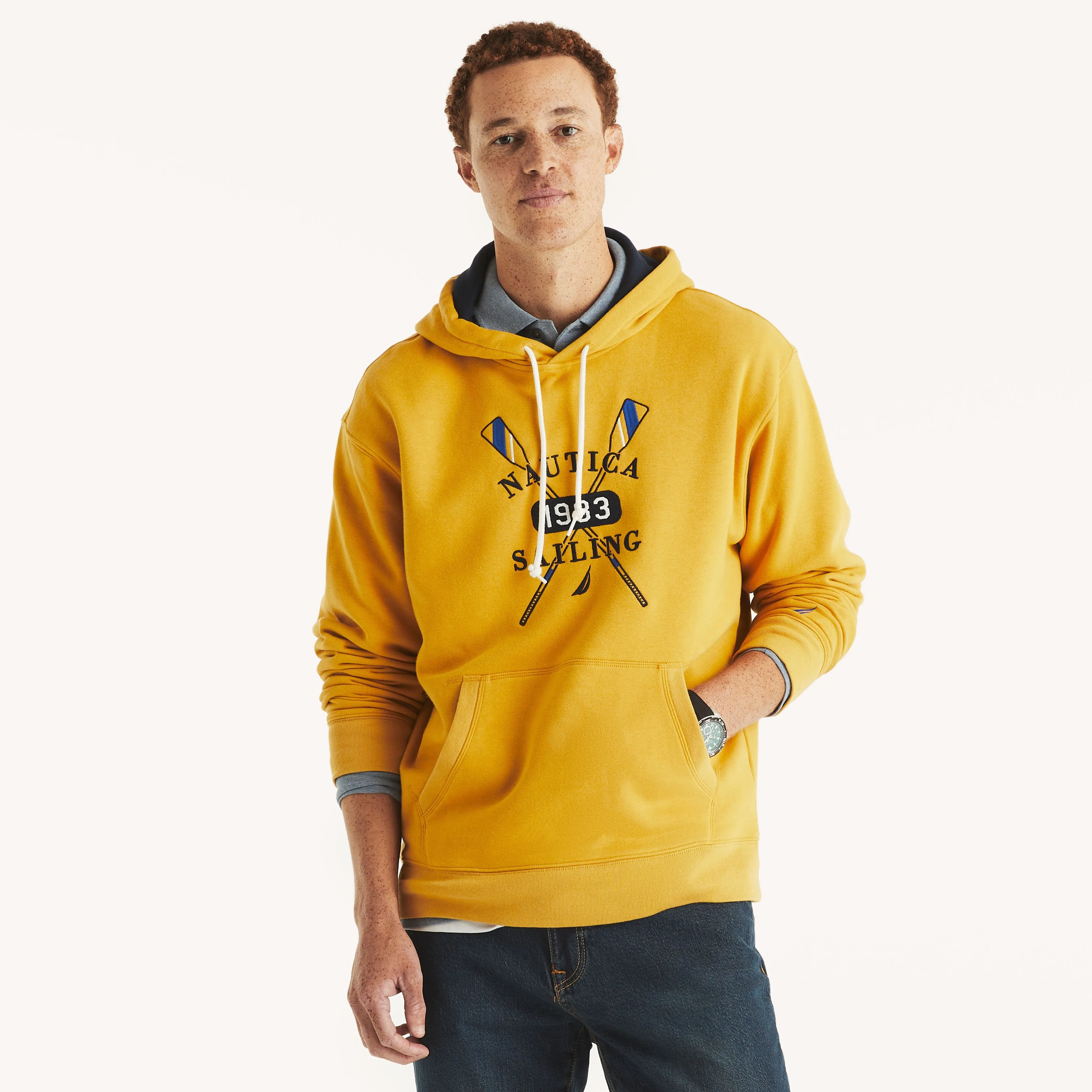 Nautica Mens Pullover Logo Hoodie