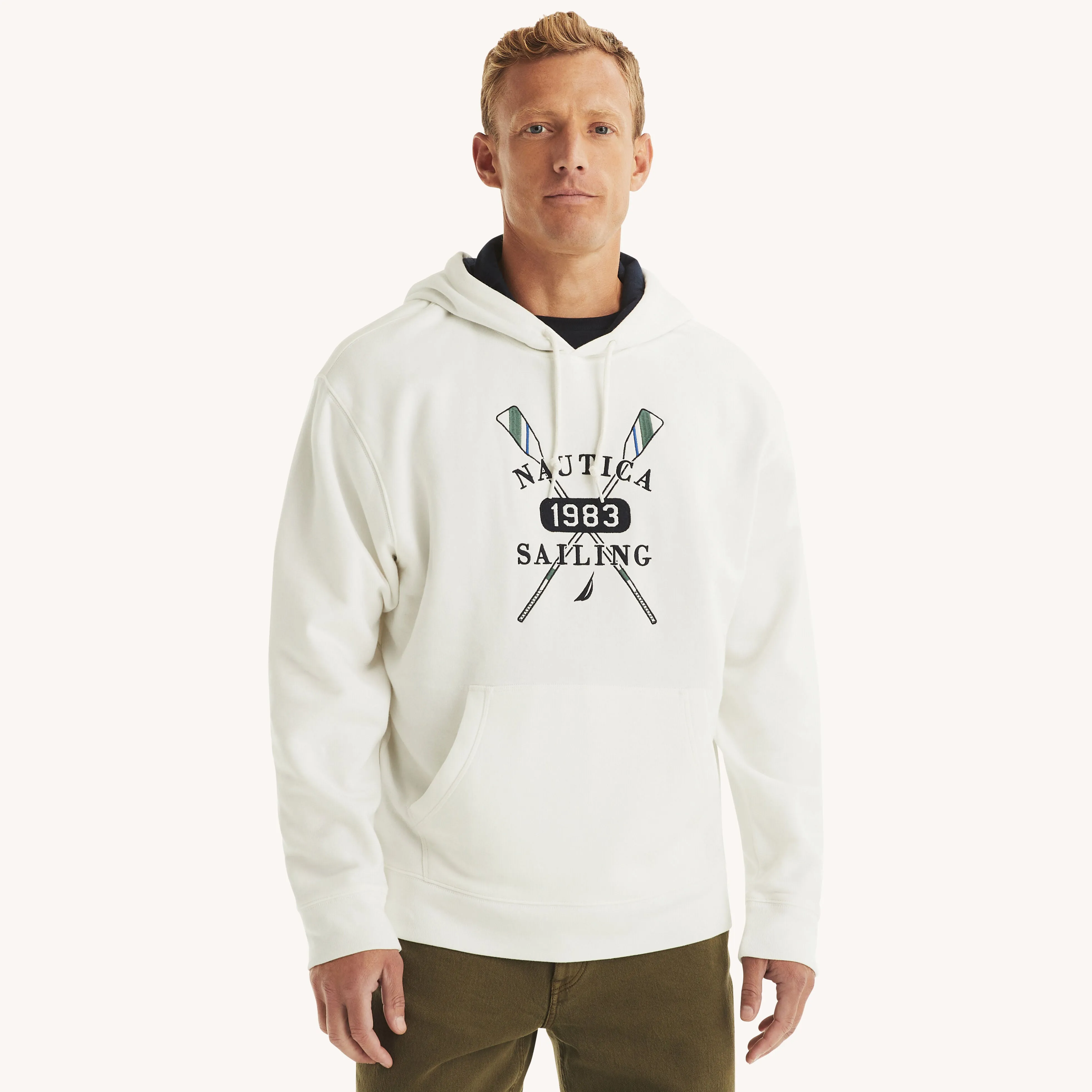 Nautica Mens Pullover Logo Hoodie