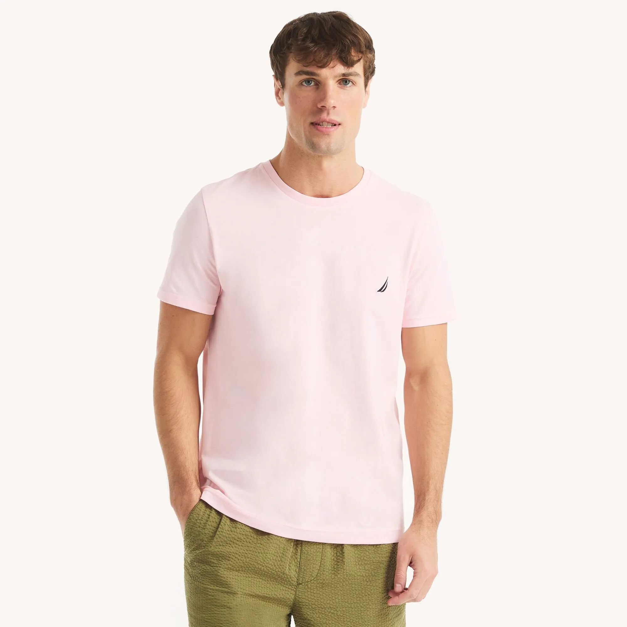 Nautica Mens Solid Crewneck T-Shirt