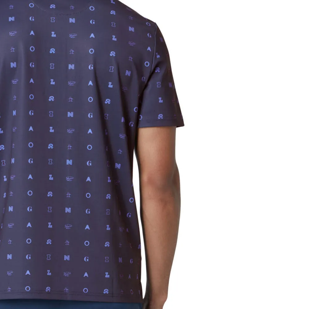 Original Penguin All Over Pete Print Polo Shirt - Black Iris