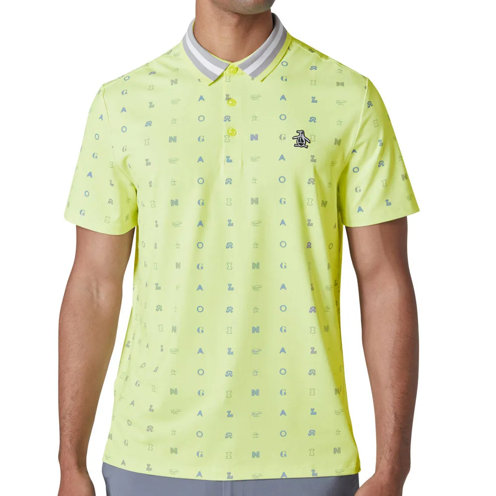 Original Penguin All Over Pete Print Polo Shirt - Shadow Lime
