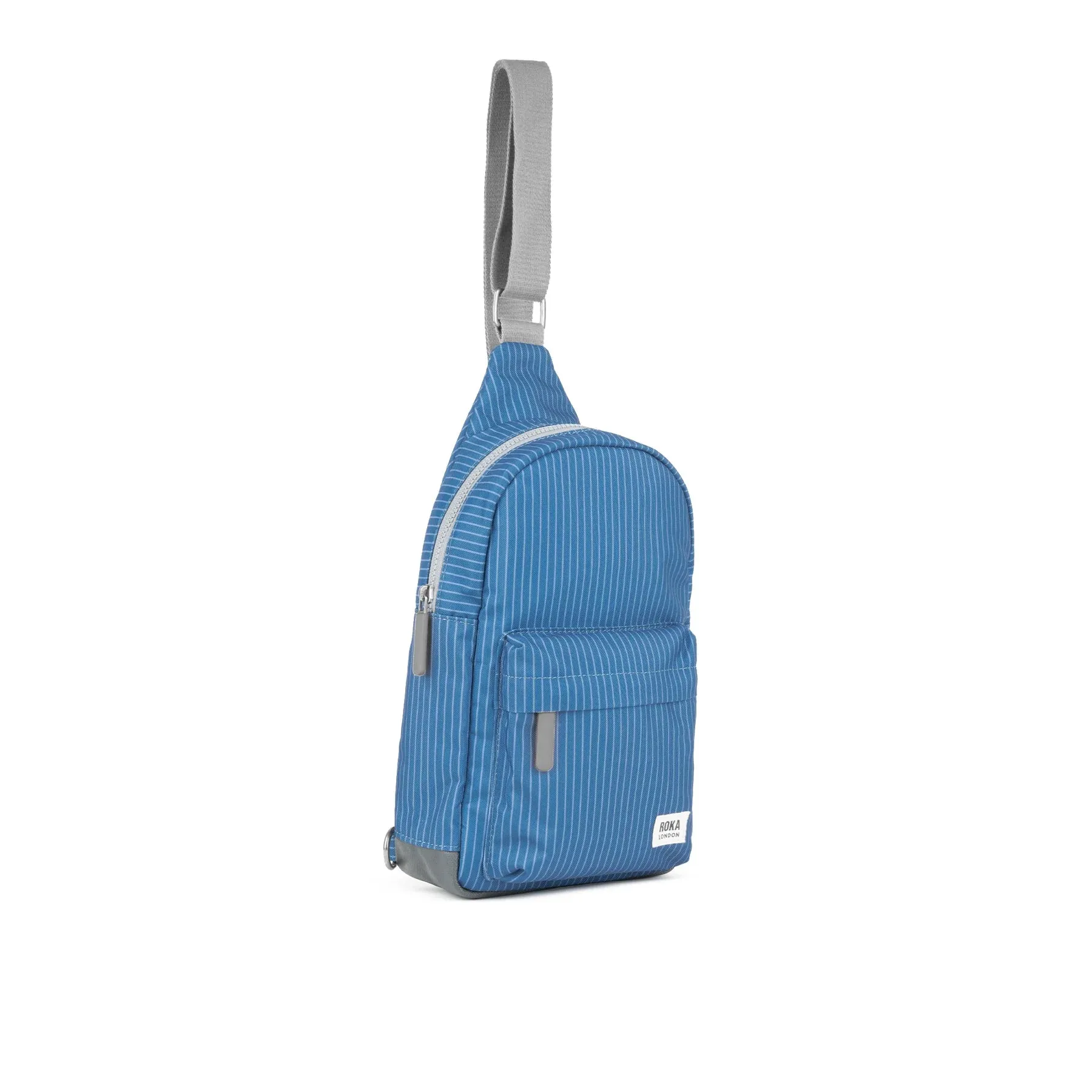 ROKA Willesden B Pinstripe Denim Recycled Canvas Crossbody Bag