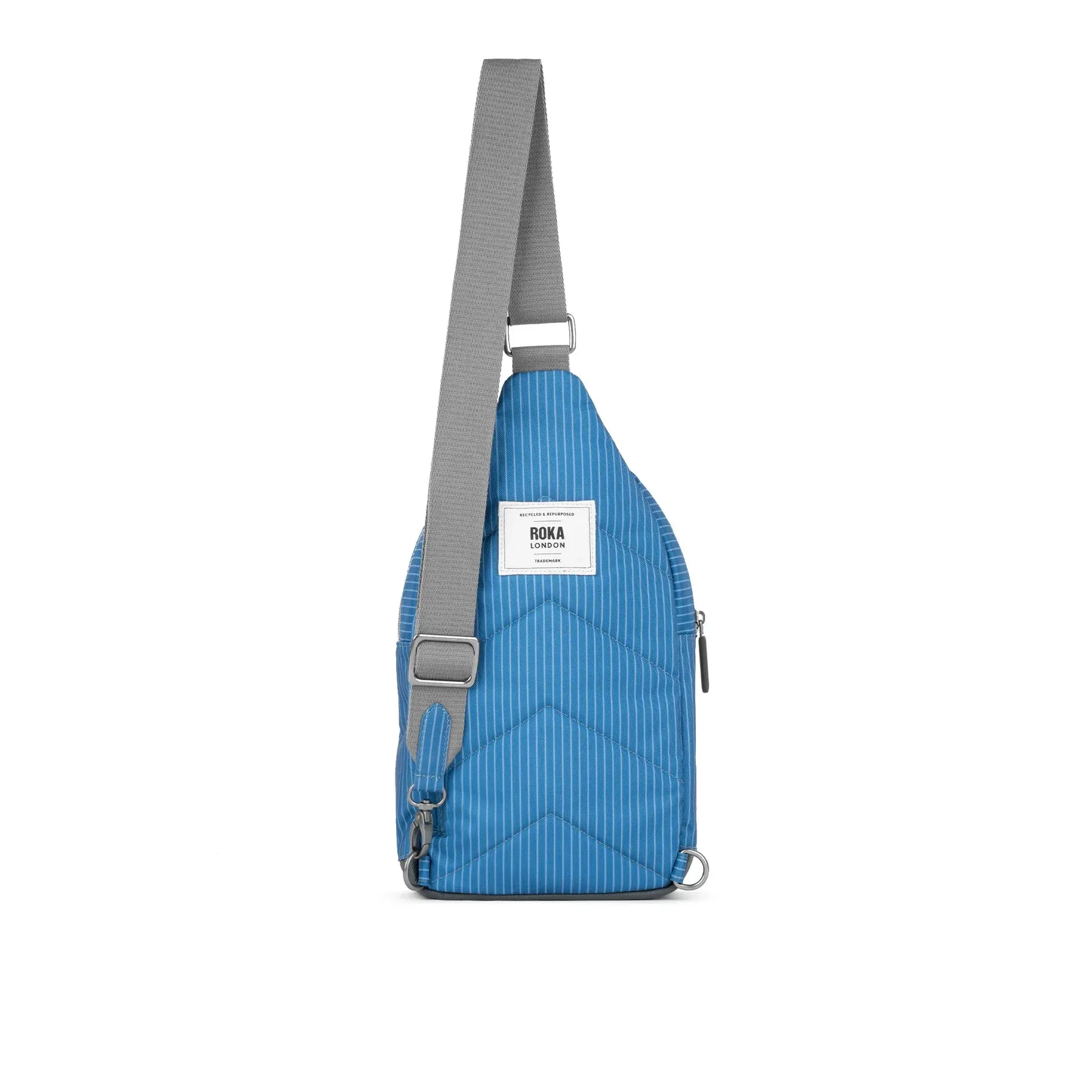 ROKA Willesden B Pinstripe Denim Recycled Canvas Crossbody Bag
