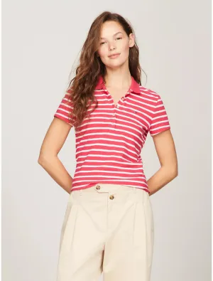 Tommy Hilfiger Slim Fit Stripe Stretch Cotton Polo - Women