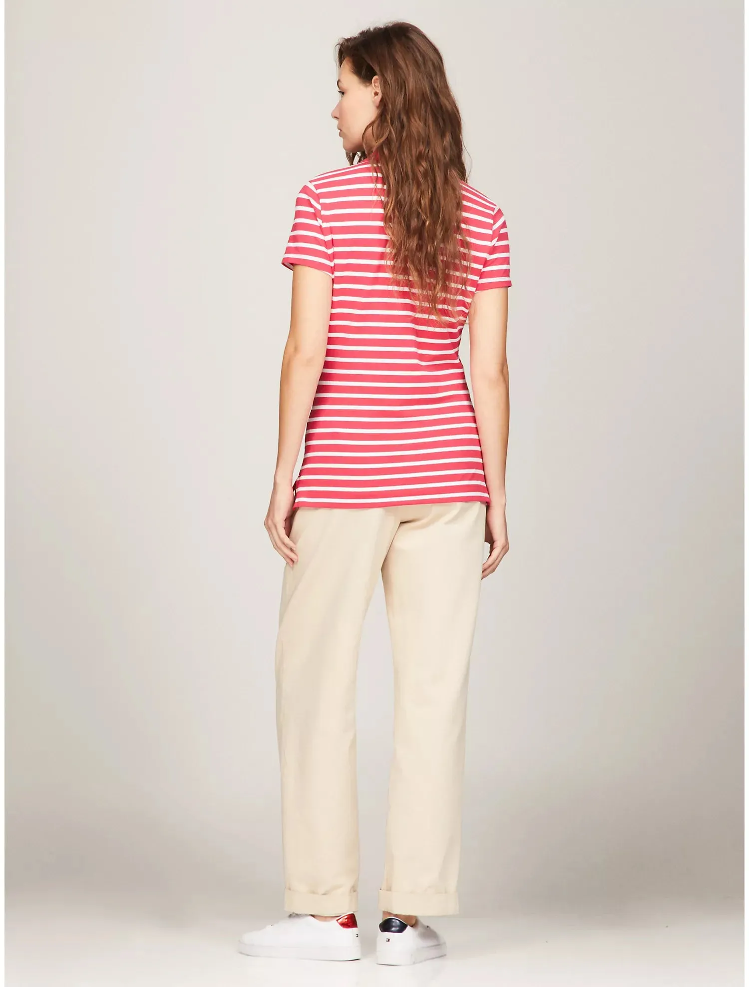 Tommy Hilfiger Slim Fit Stripe Stretch Cotton Polo - Women