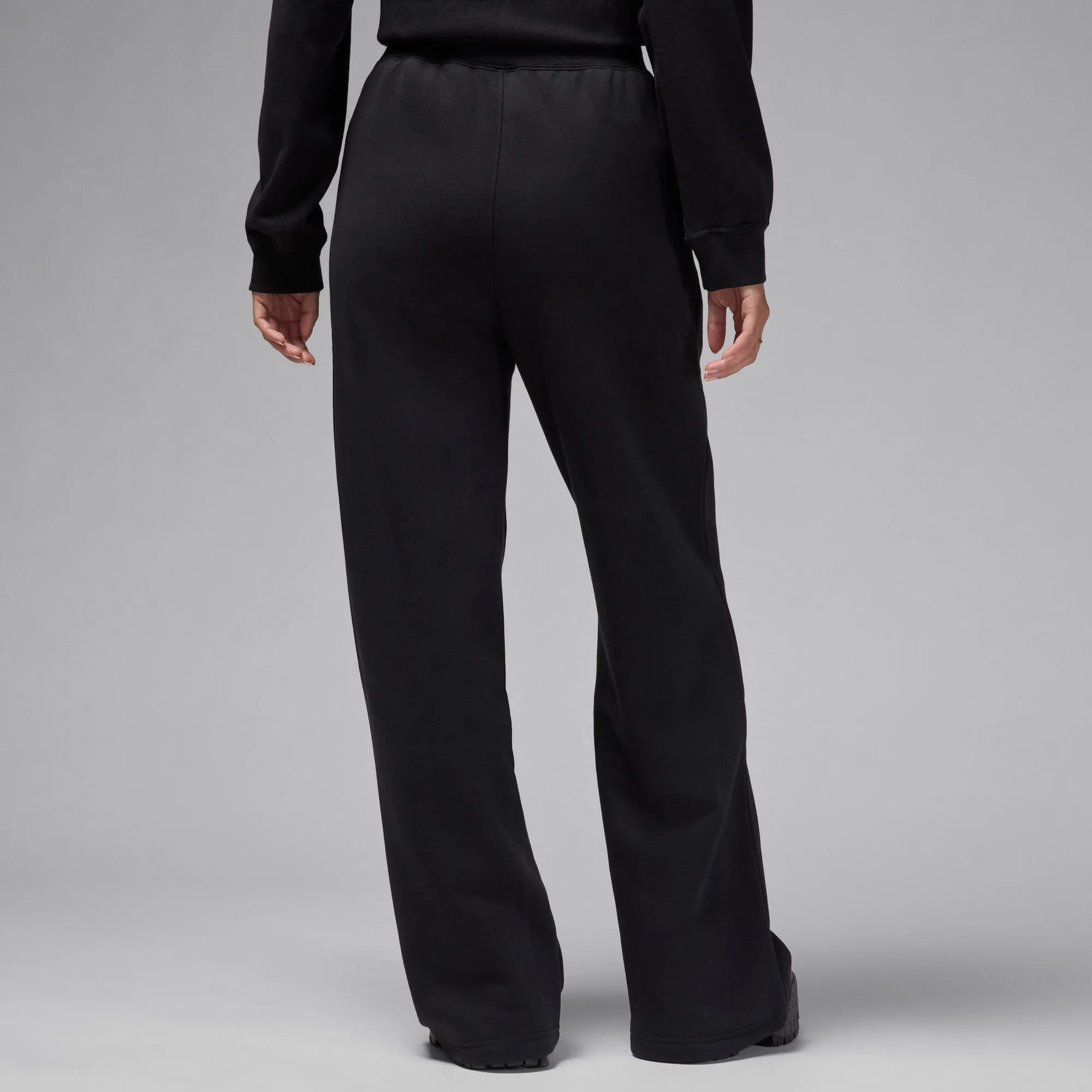 W AIR JORDAN FLIGHT FLEECE OPEN HEM PANTS "BLACK"