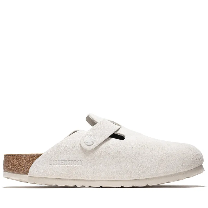 Women's Birkenstock Boston Soft Footbed Suede - Antique White