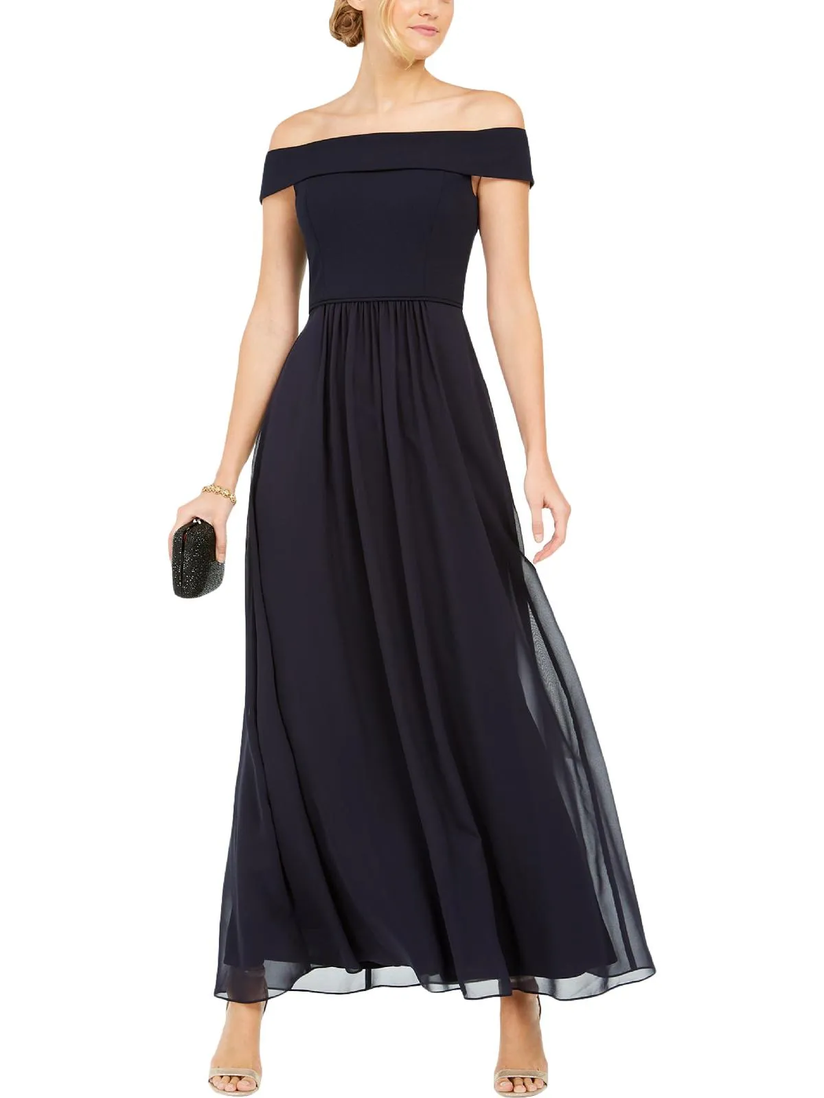 Womens Portrait Long Formal Dress